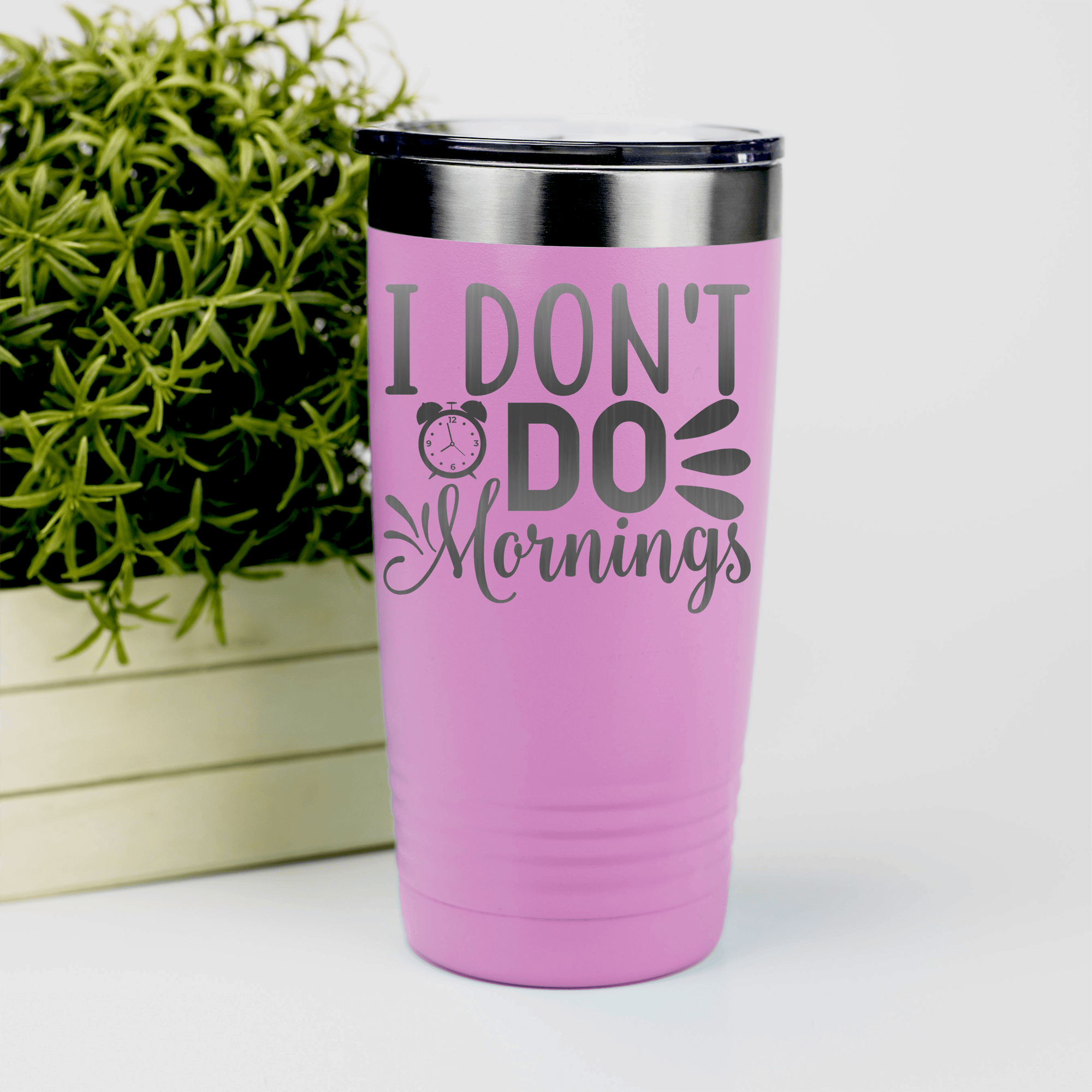 Pink pickelball tumbler I Dont Do Mornings