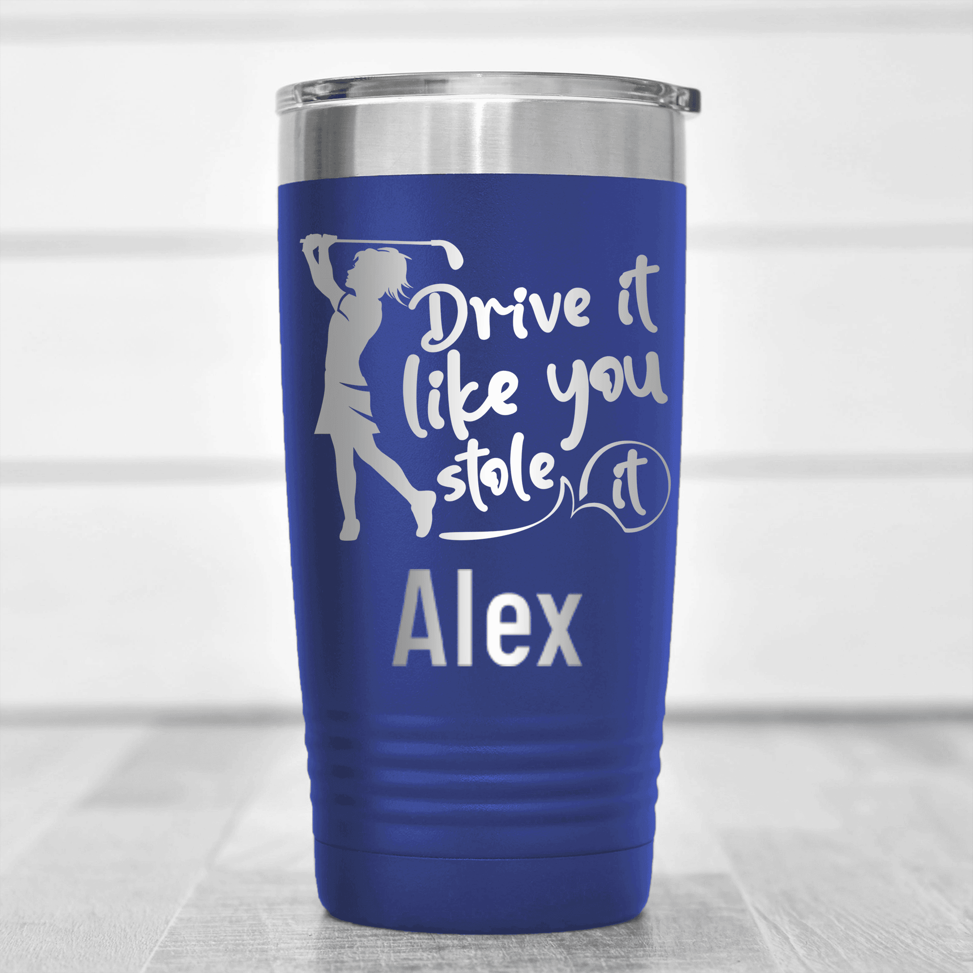 Blue Golf Gifts For Her Tumbler With I Drive Like Its Stolen Design