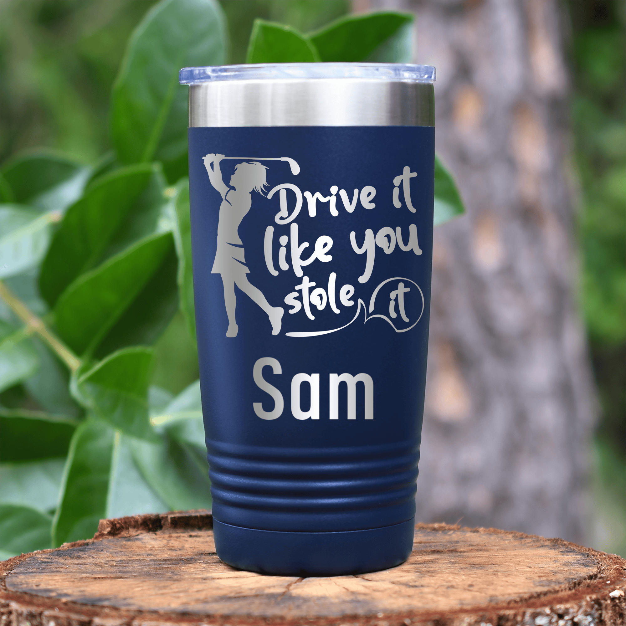 Navy Golf Gifts For Her Tumbler With I Drive Like Its Stolen Design