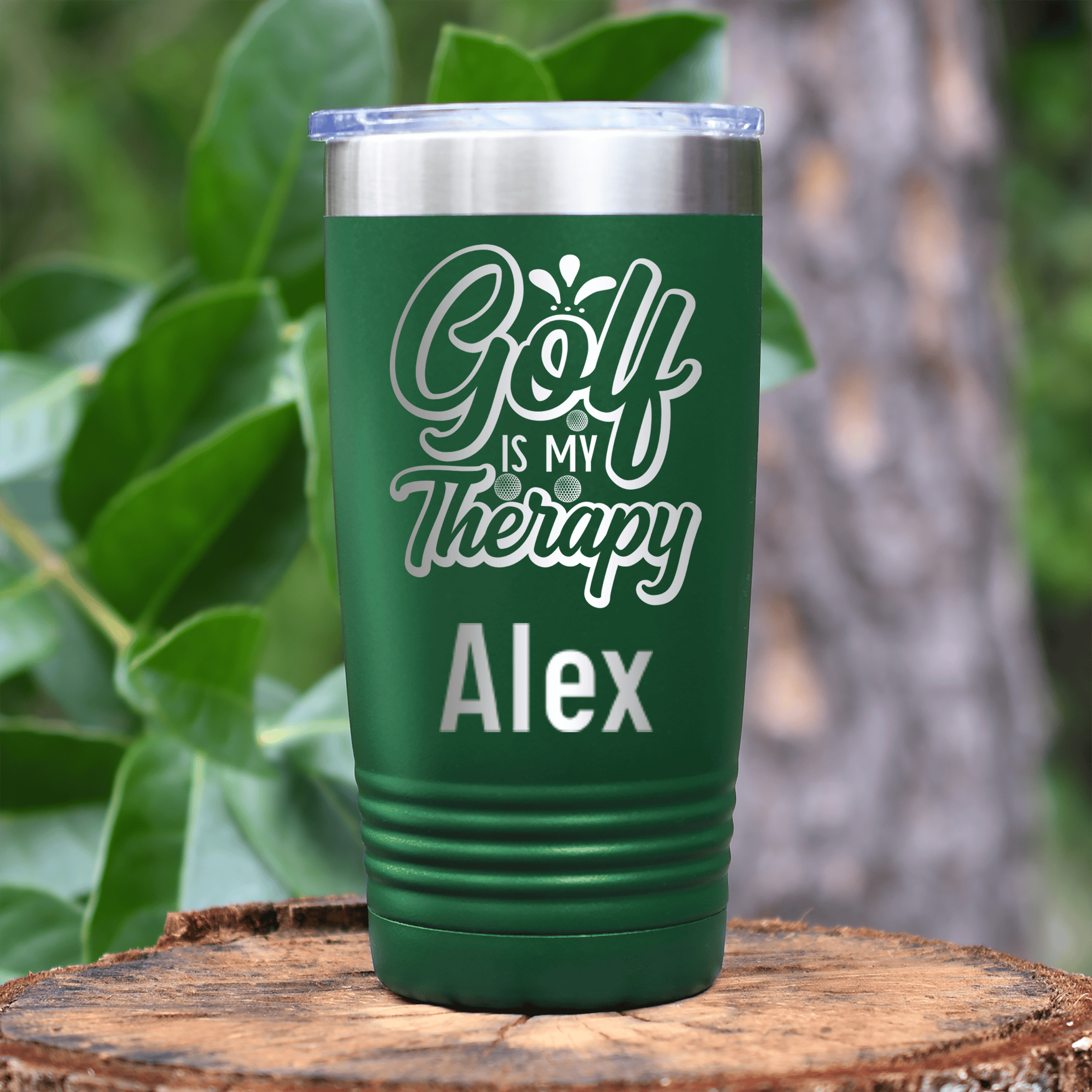 Green Golf Gifts For Her Tumbler With I Golf For Therapy Design