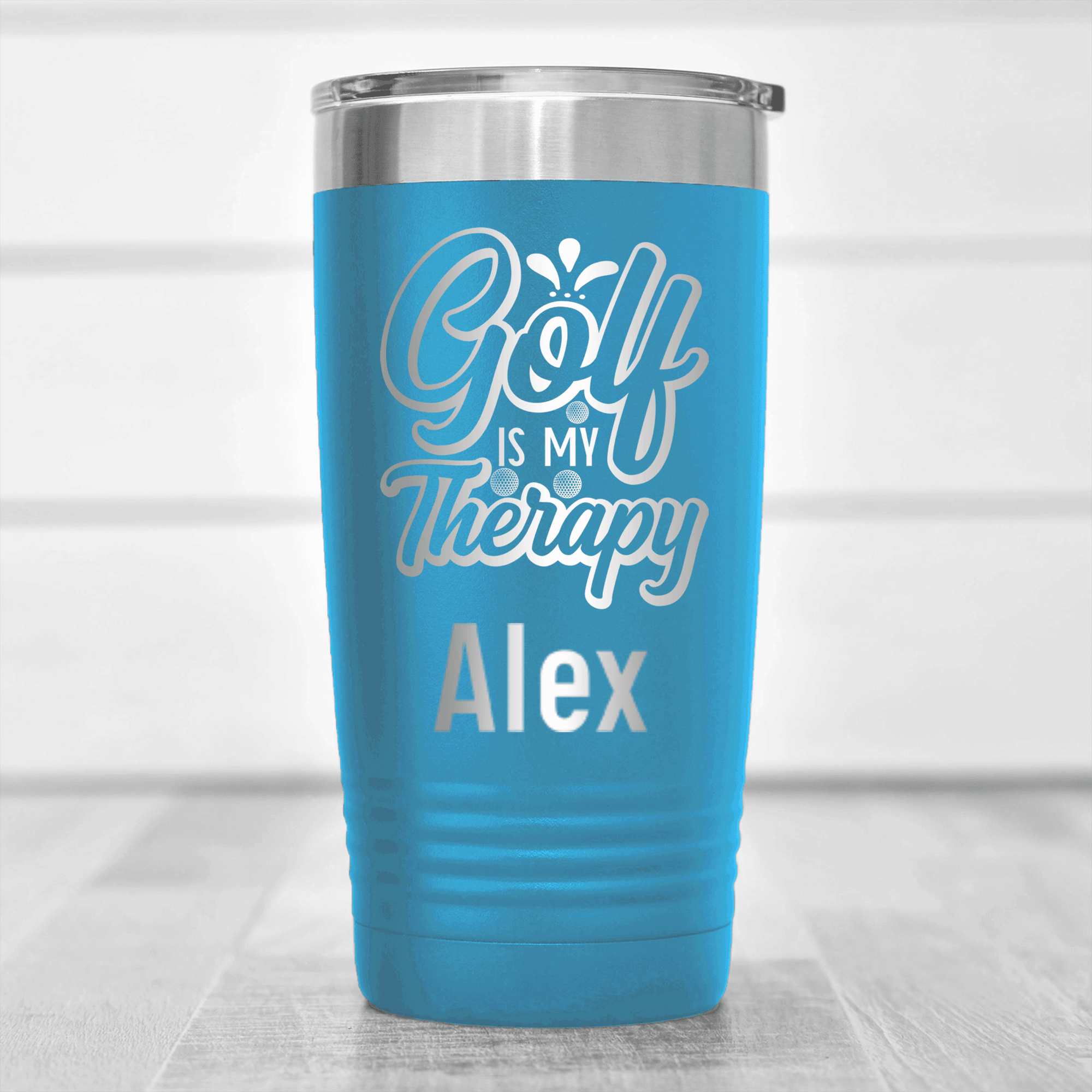 Light Blue Golf Gifts For Her Tumbler With I Golf For Therapy Design