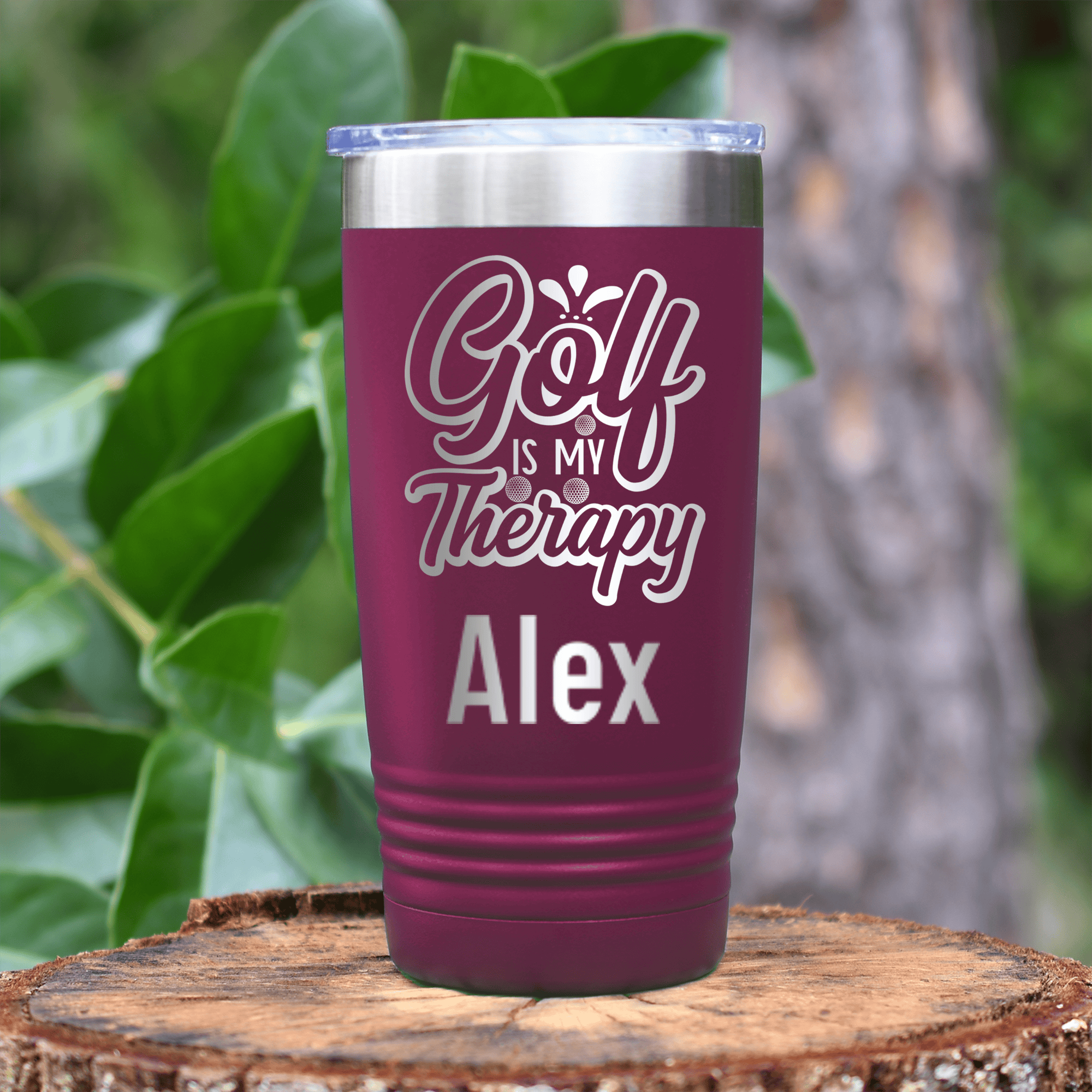 Maroon Golf Gifts For Her Tumbler With I Golf For Therapy Design