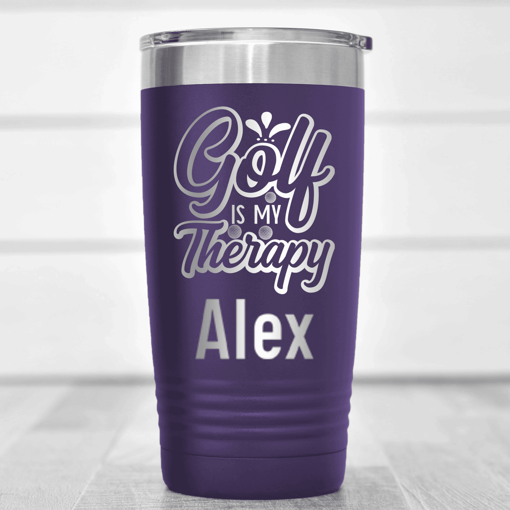 Purple Golf Gifts For Her Tumbler With I Golf For Therapy Design