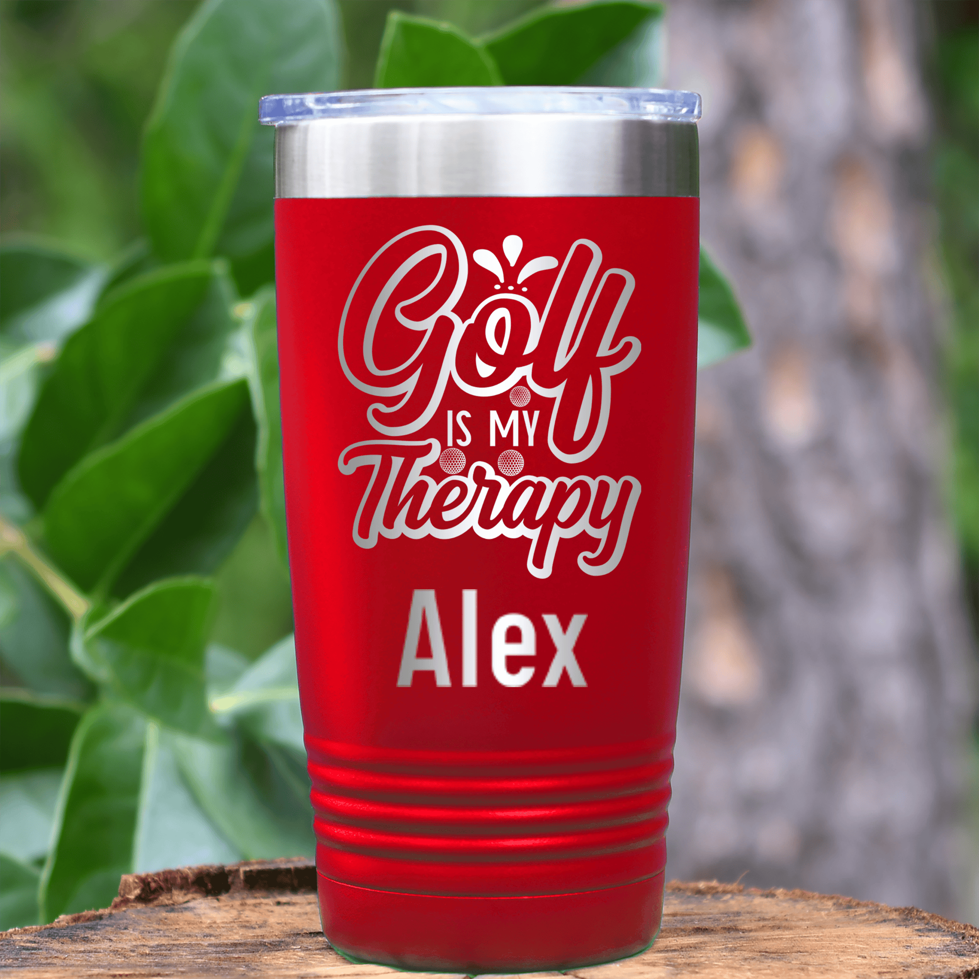 Red Golf Gifts For Her Tumbler With I Golf For Therapy Design