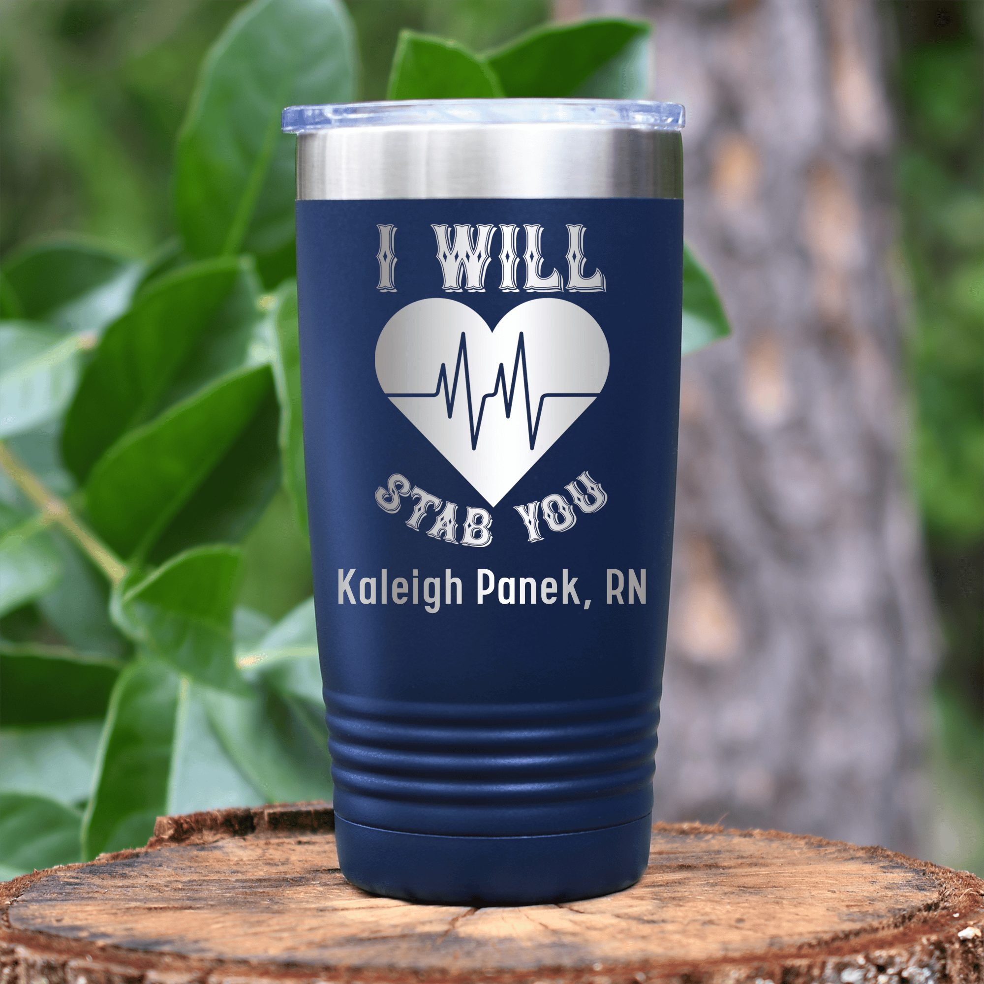 Navy Nurse Tumbler With I Will Stab You Design