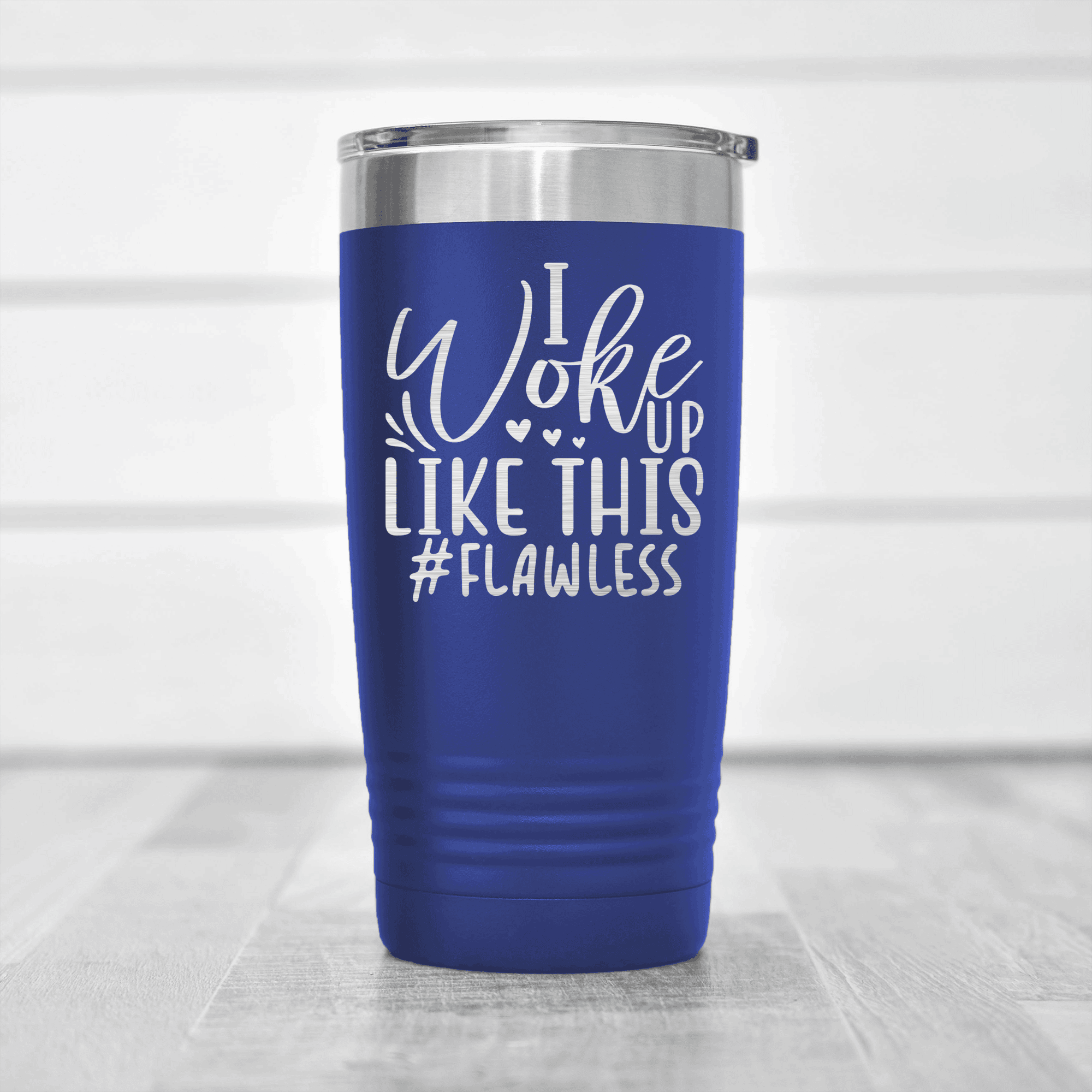 Blue pickelball tumbler I Wake Up Flawless