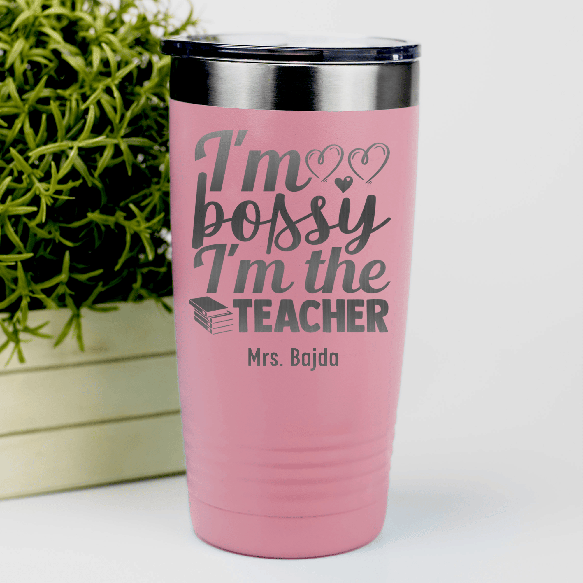 Salmon Teacher Tumbler With Im Not Bossy Im The Teacher Design