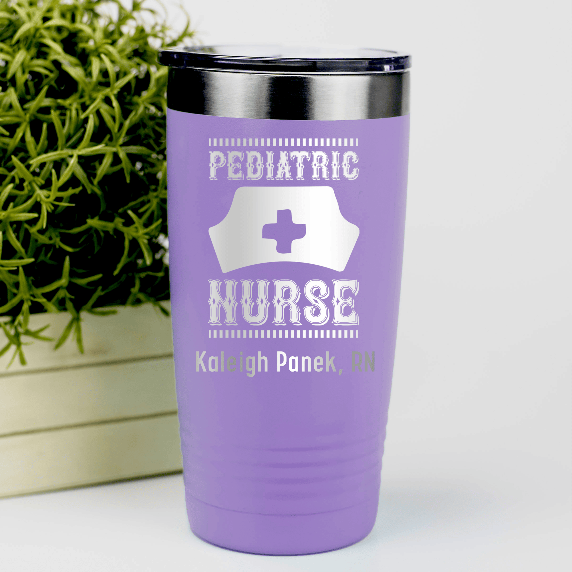 Light Purple Nurse Tumbler With Im Pediatric Nurse Design