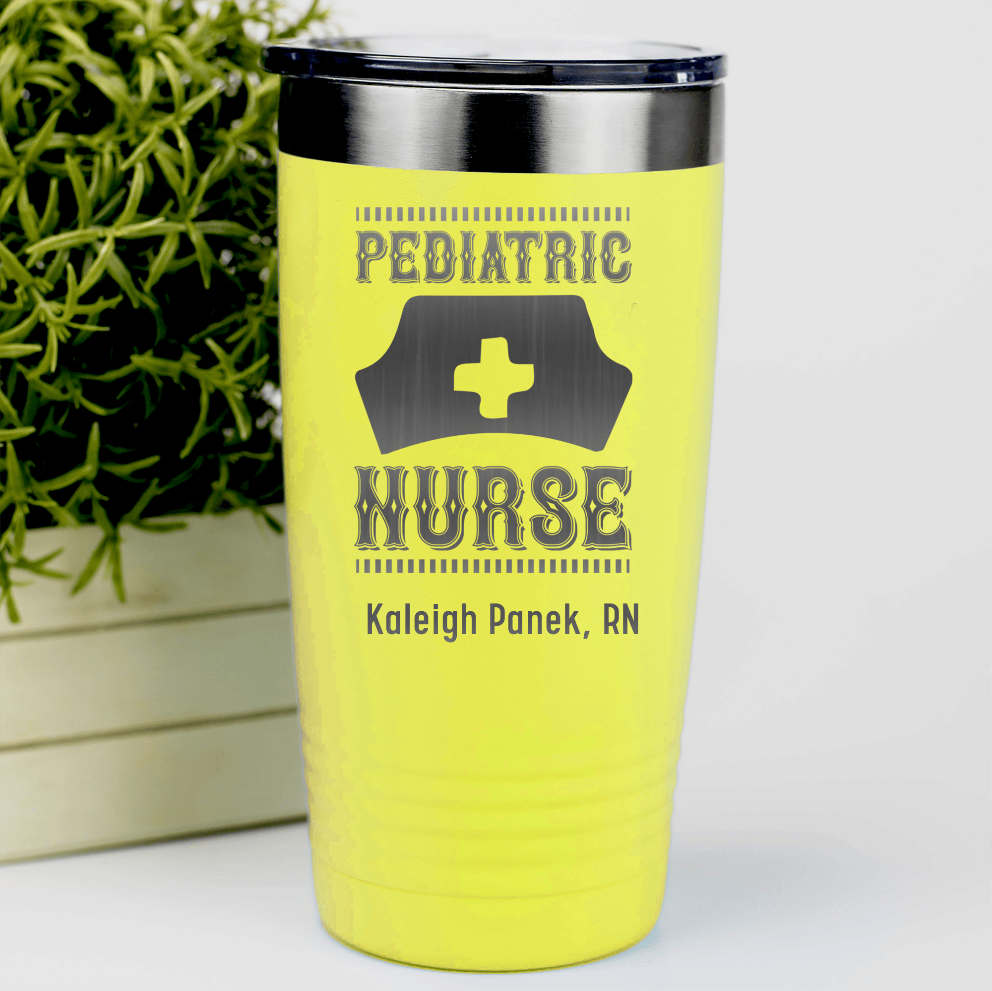 Yellow Nurse Tumbler With Im Pediatric Nurse Design