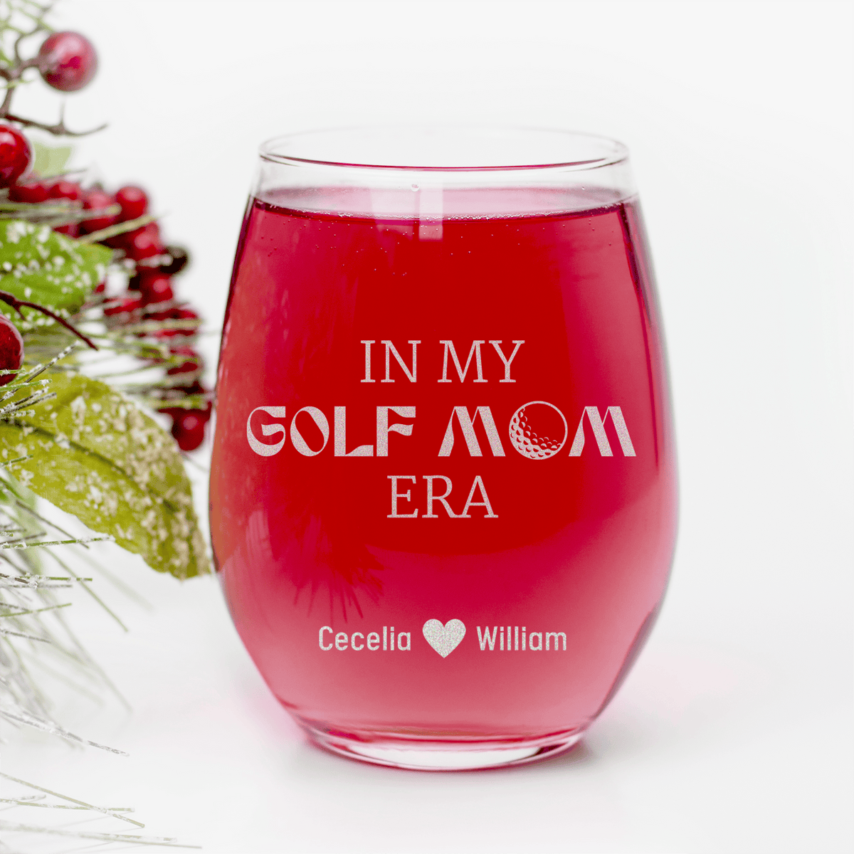 In My Golf Mom Era Stemless Wine Glass