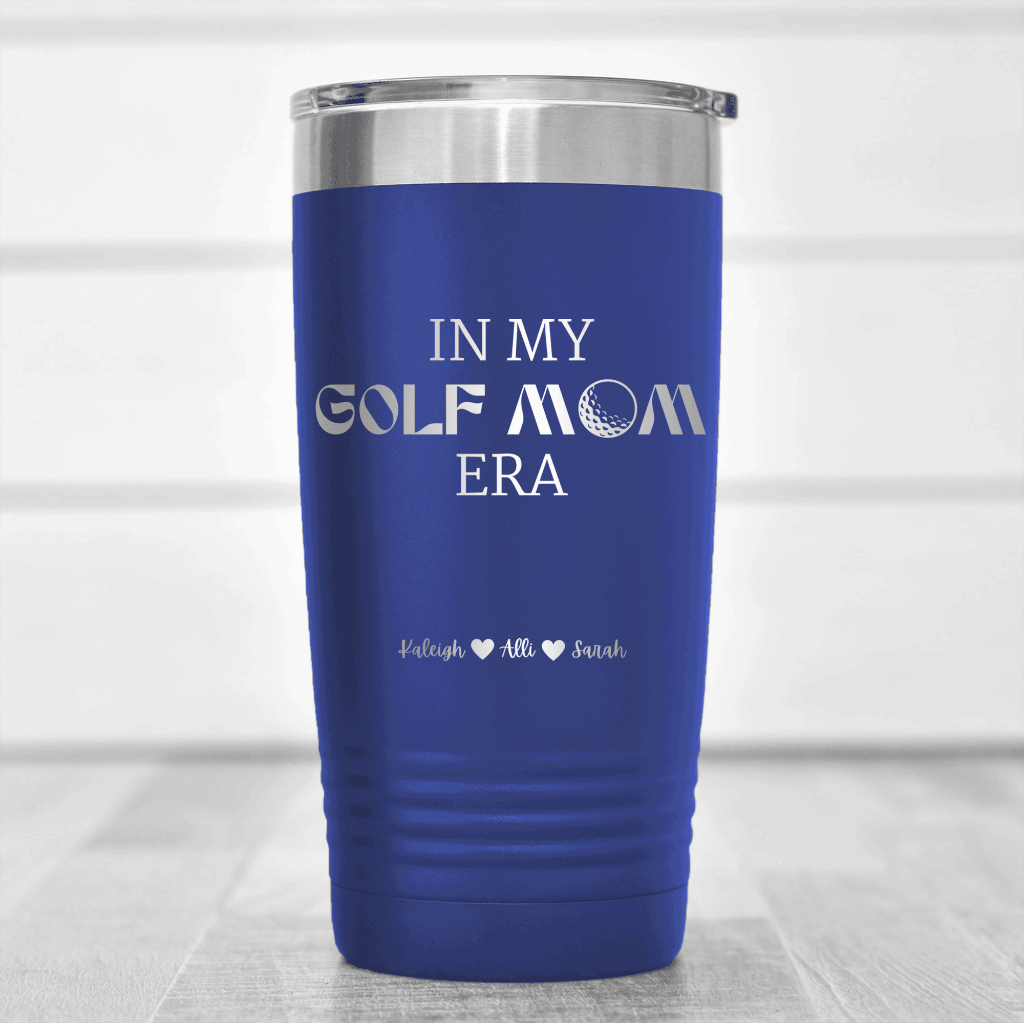 Blue Golf Mom Tumbler With In My Golf Mom Era Design