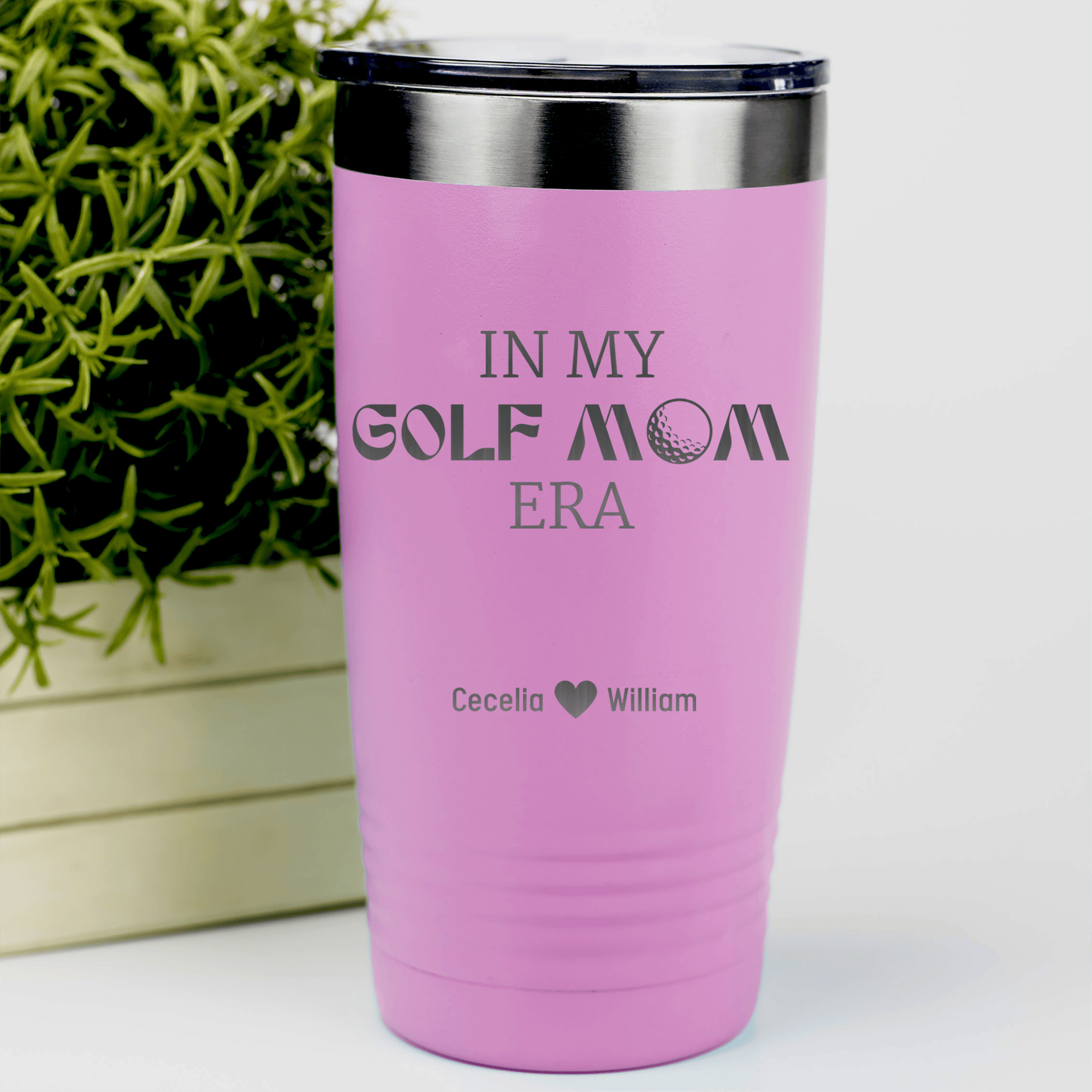 Pink Golf Mom Tumbler With In My Golf Mom Era Design