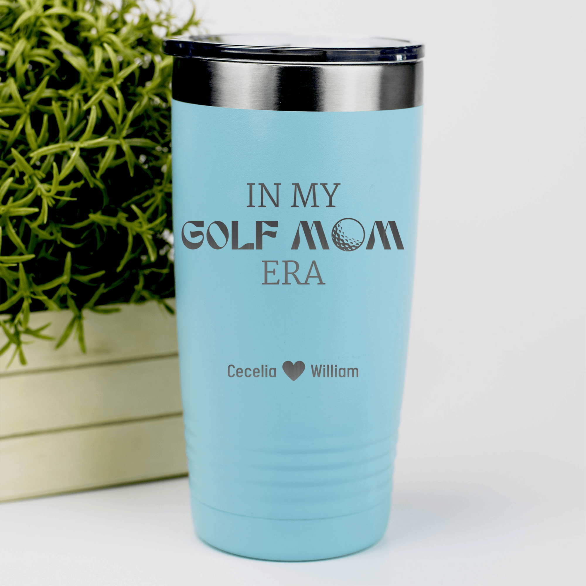 Teal Golf Mom Tumbler With In My Golf Mom Era Design