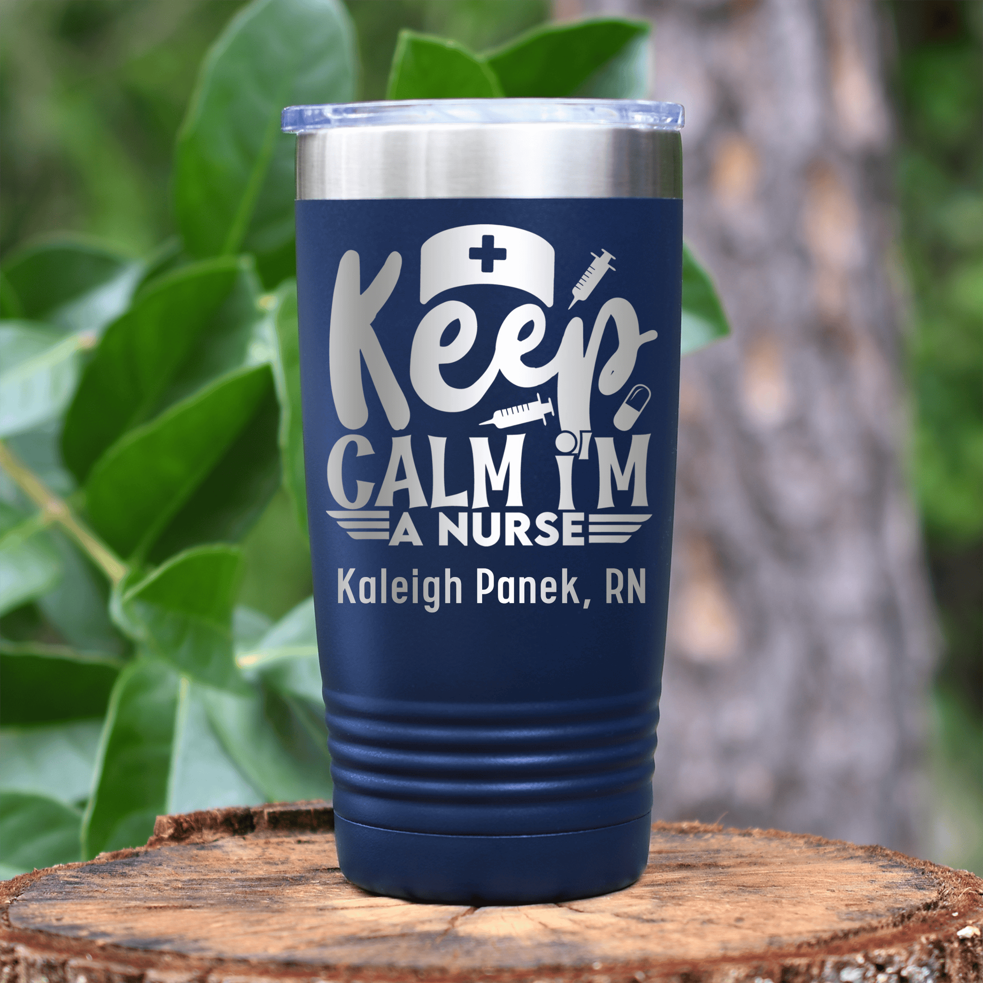 Navy Nurse Tumbler With Keep Calm Im A Nurse Design