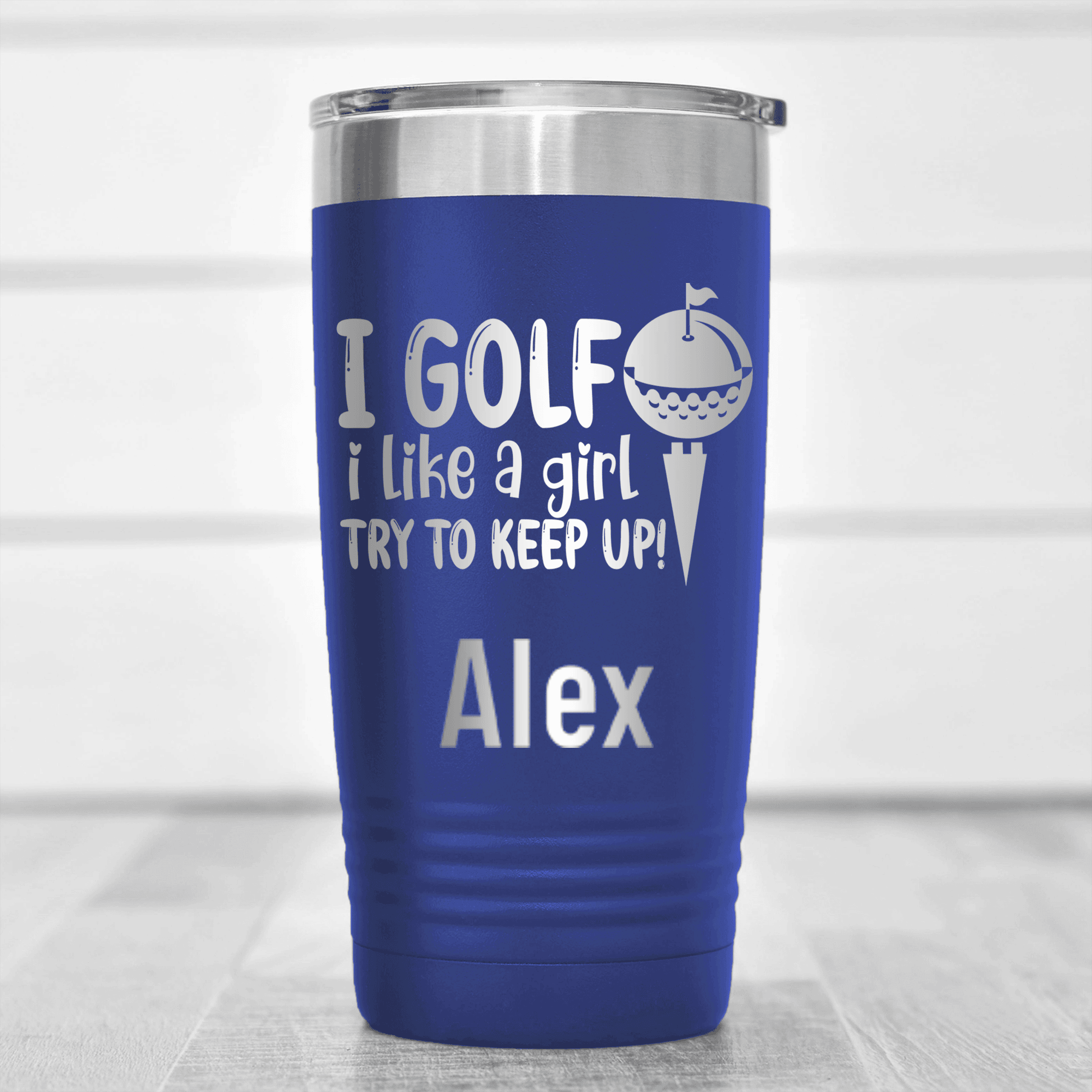 Blue Golf Gifts For Her Tumbler With Keep Up With The Ladies Design