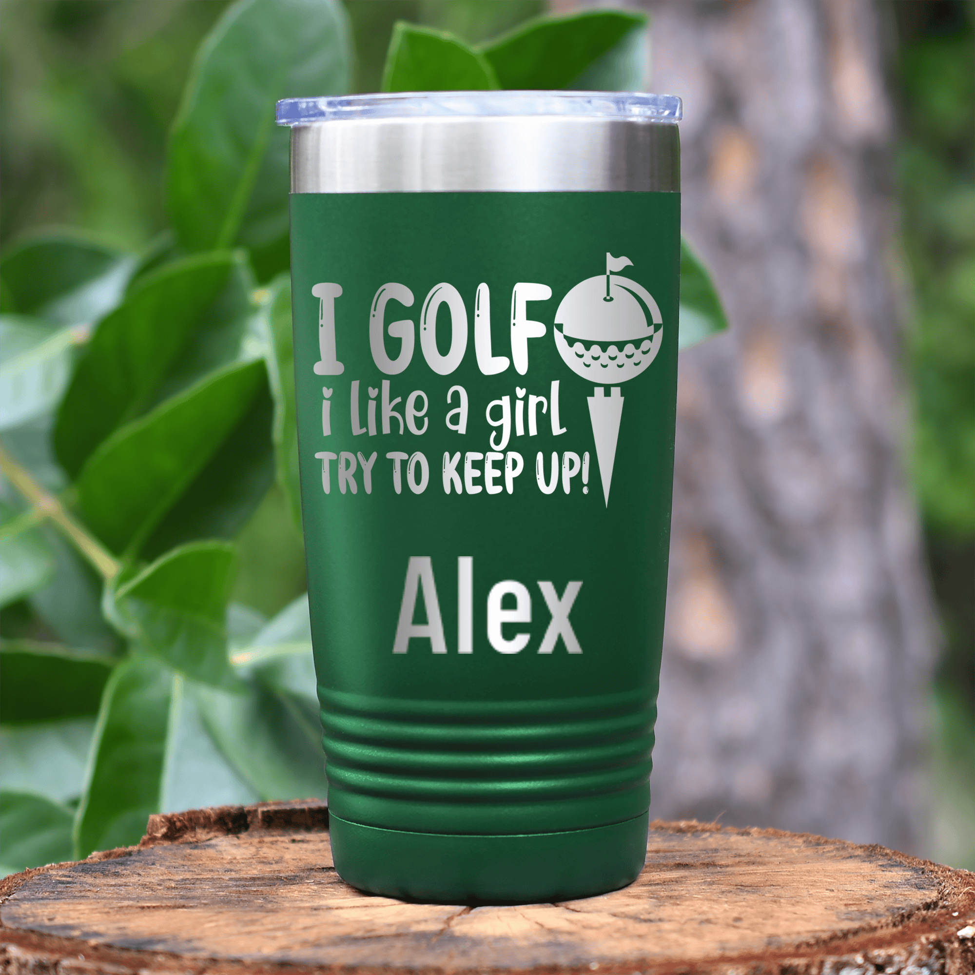 Green Golf Gifts For Her Tumbler With Keep Up With The Ladies Design