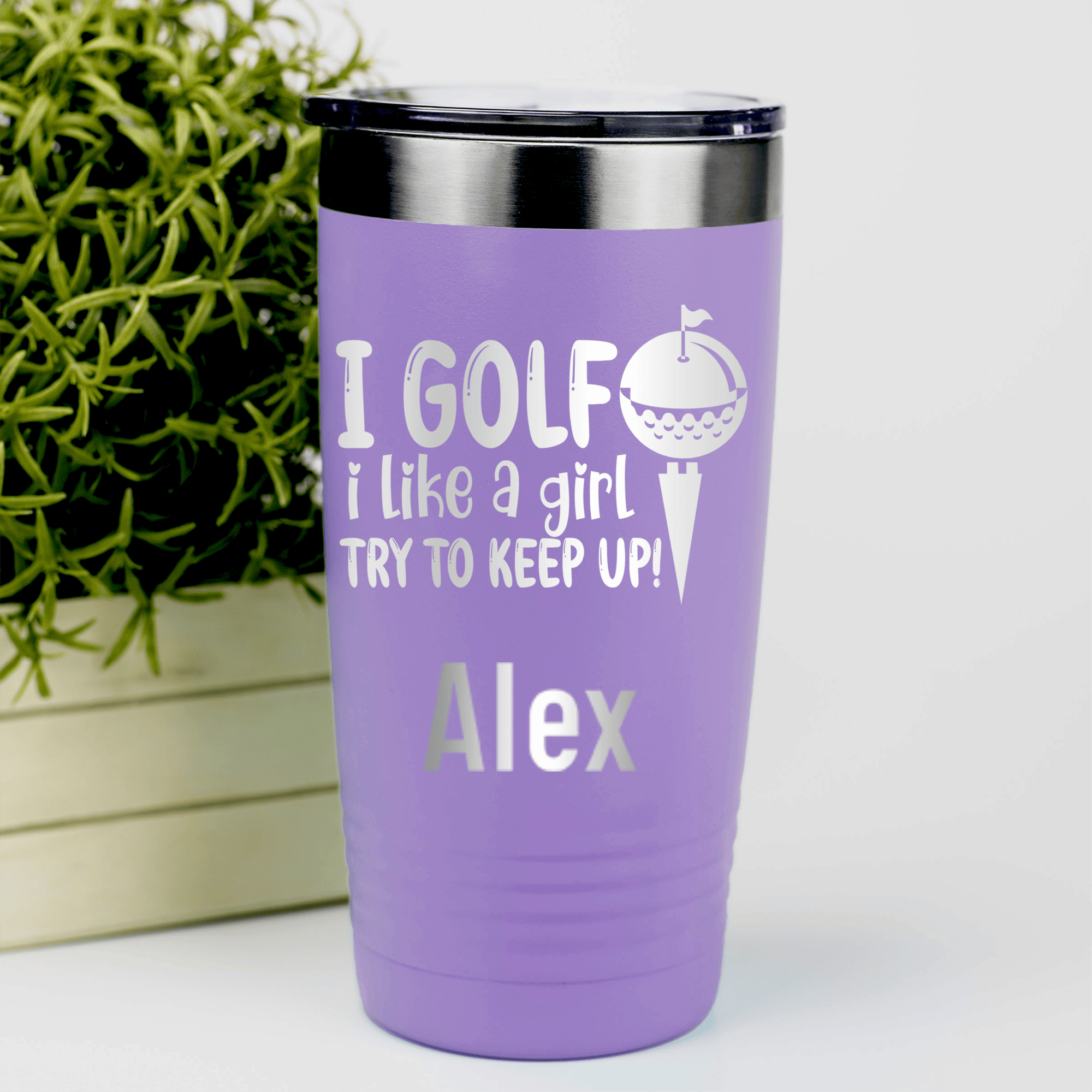 Light Purple Golf Gifts For Her Tumbler With Keep Up With The Ladies Design