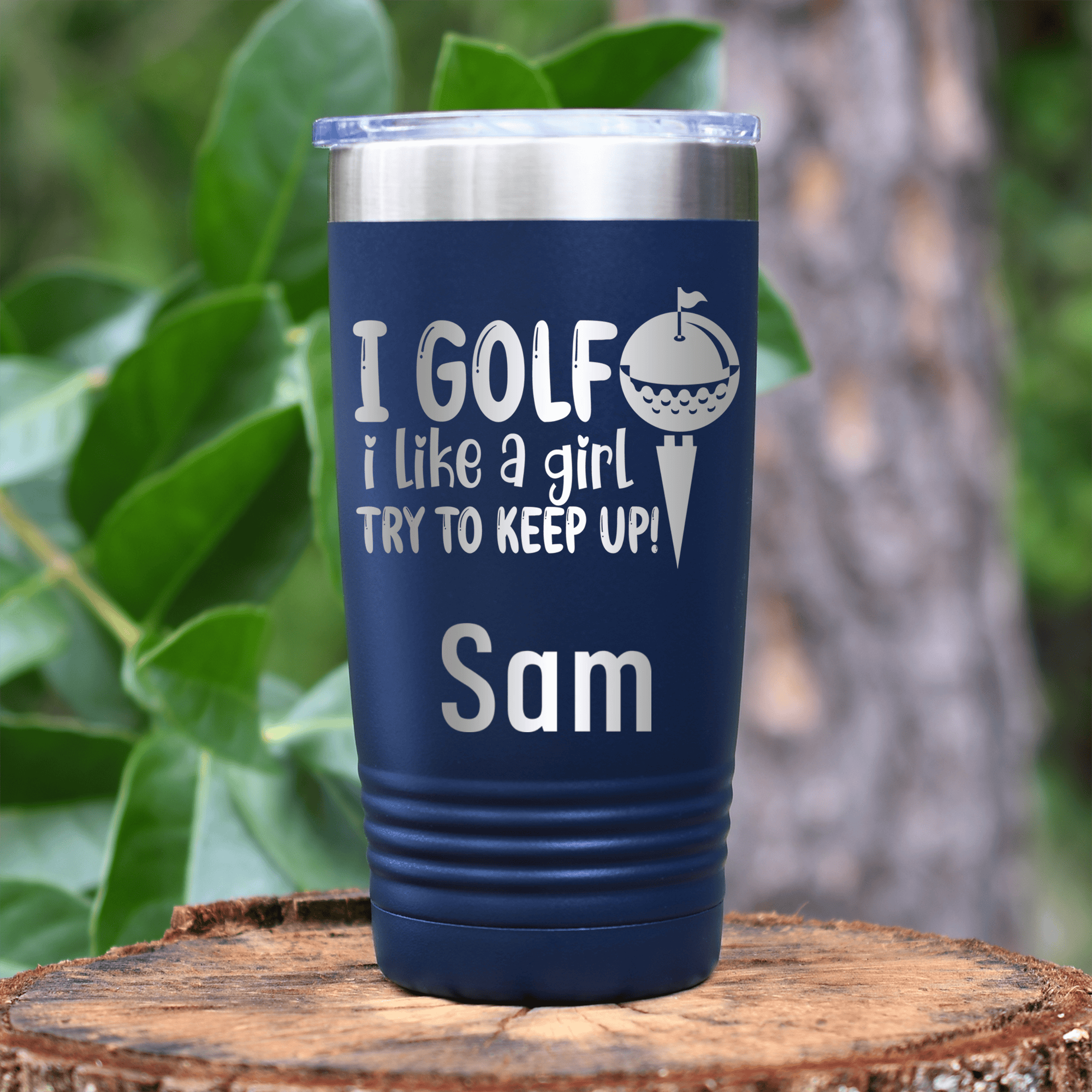 Navy Golf Gifts For Her Tumbler With Keep Up With The Ladies Design