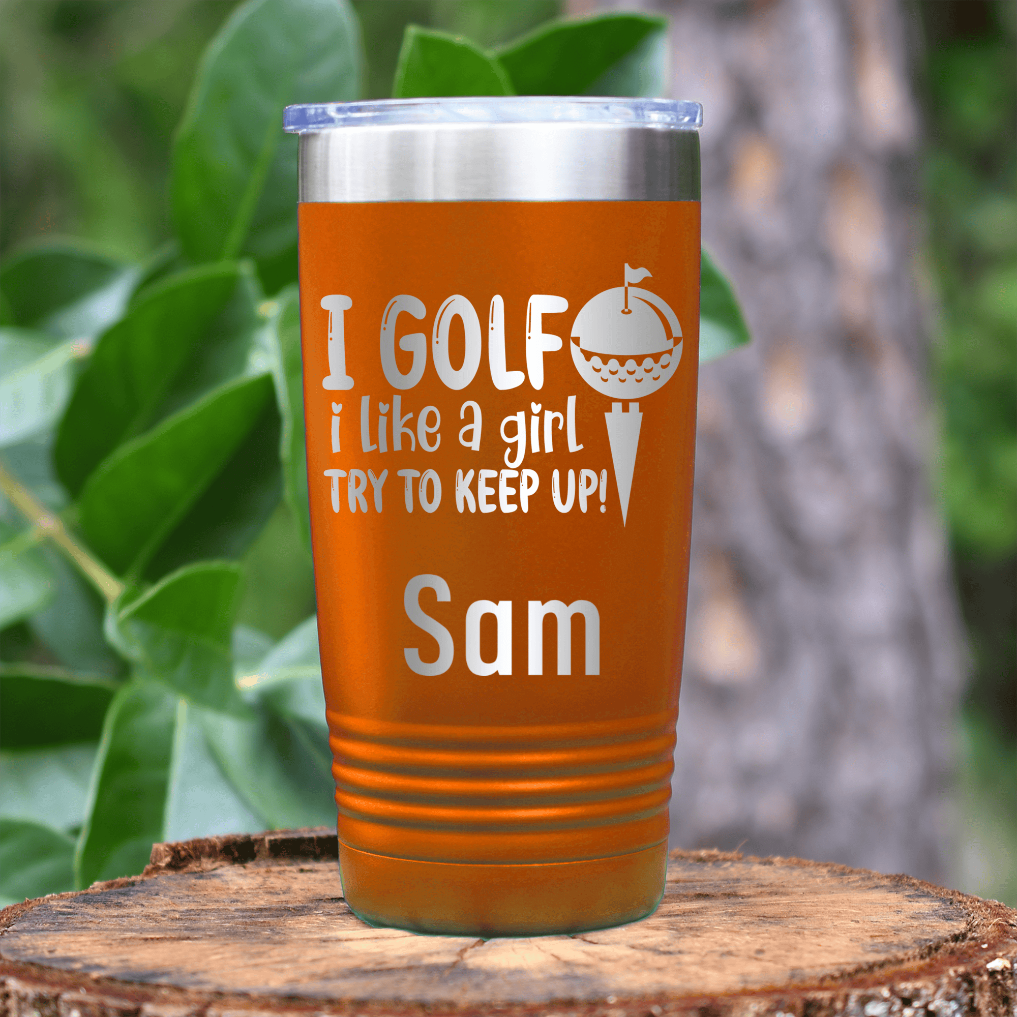 Orange Golf Gifts For Her Tumbler With Keep Up With The Ladies Design