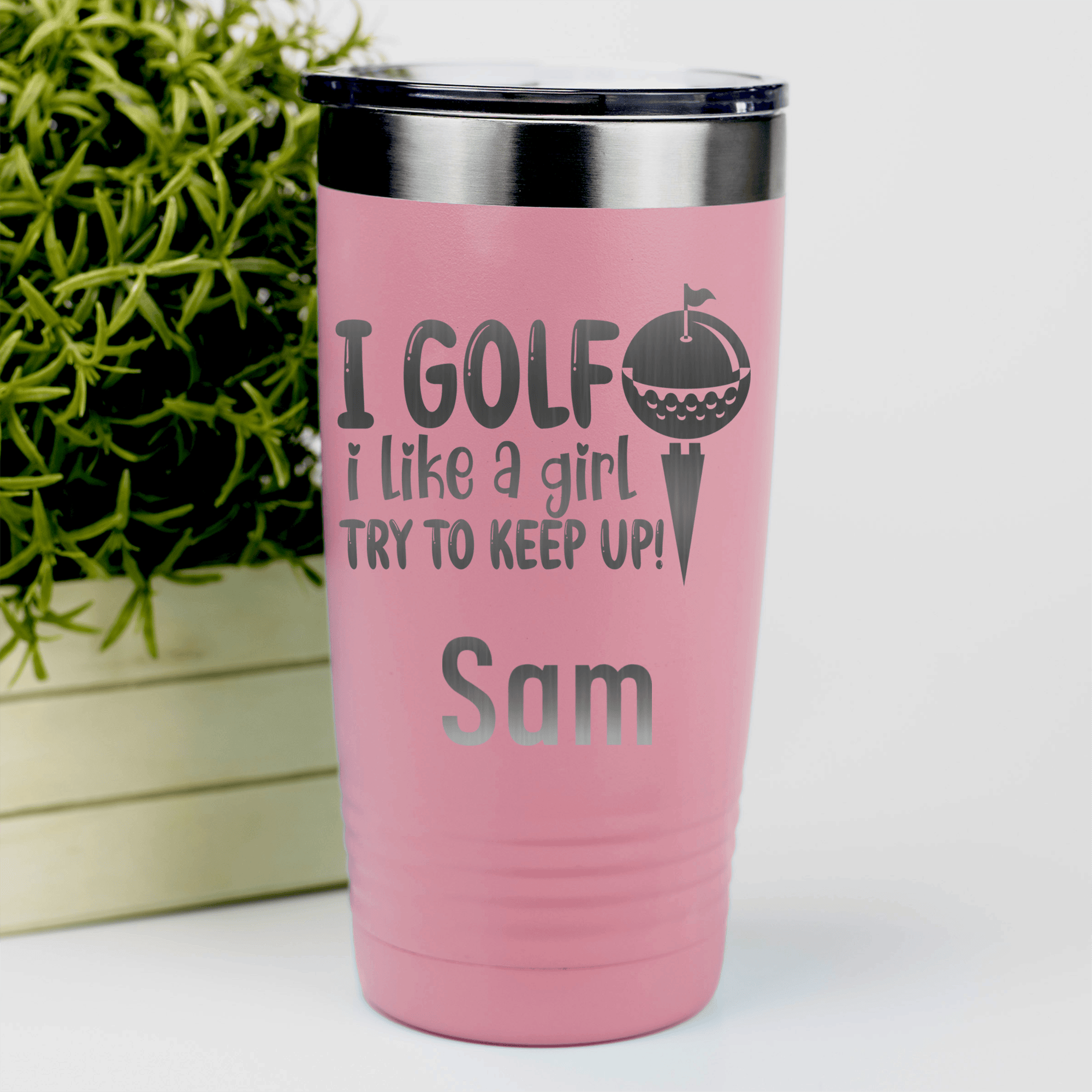 Salmon Golf Gifts For Her Tumbler With Keep Up With The Ladies Design