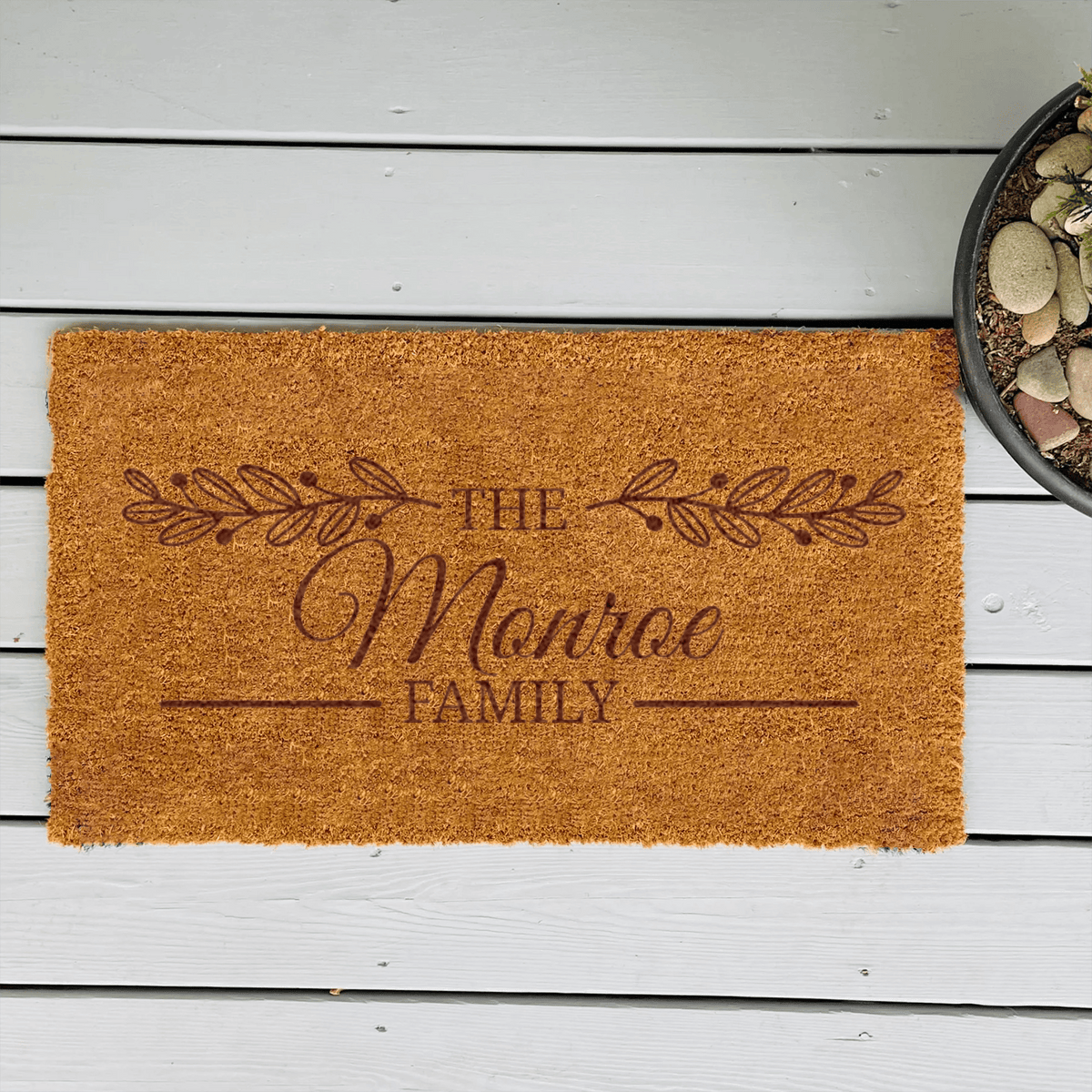 Lineage Leaf Engraved Door Mat