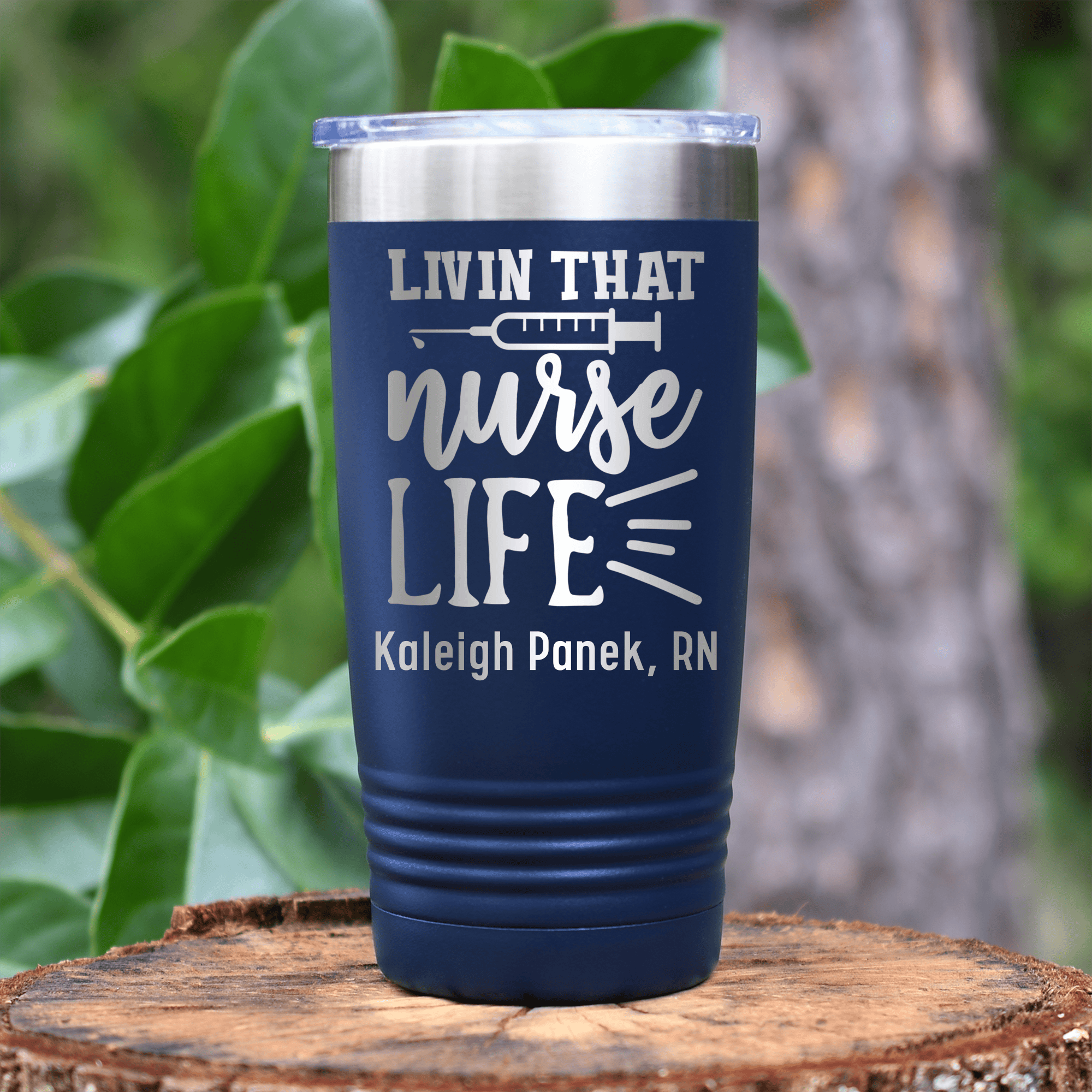 Navy Nurse Tumbler With Living That Nurse Life Design