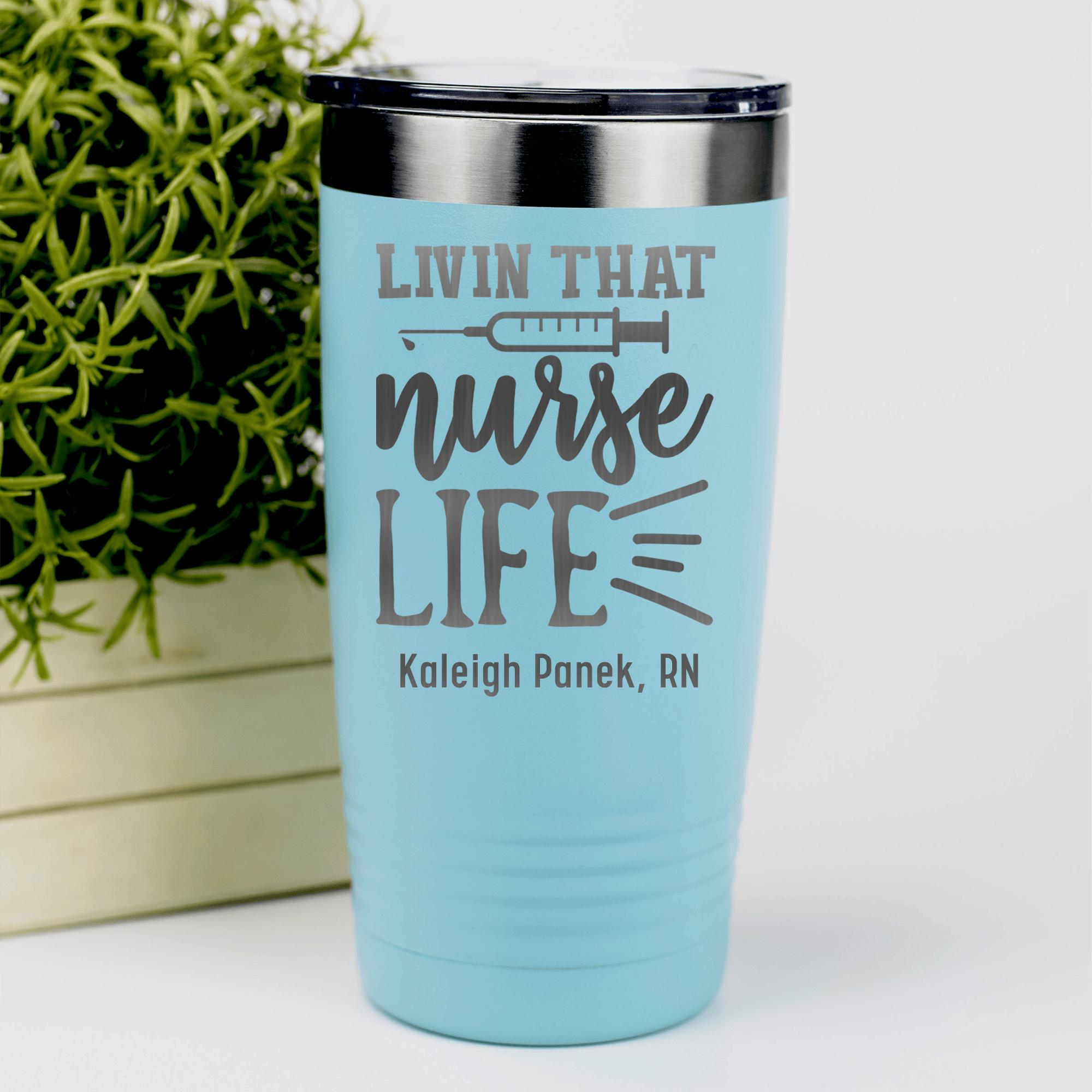 Teal Nurse Tumbler With Living That Nurse Life Design