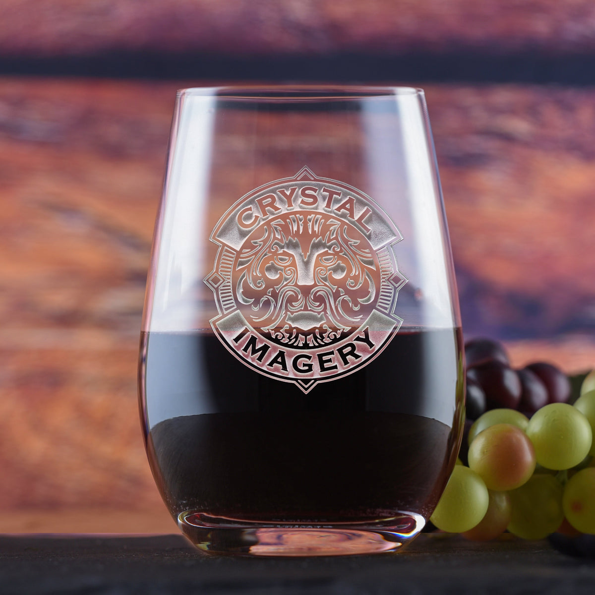 Logo Crystal Stemless Wine Glass