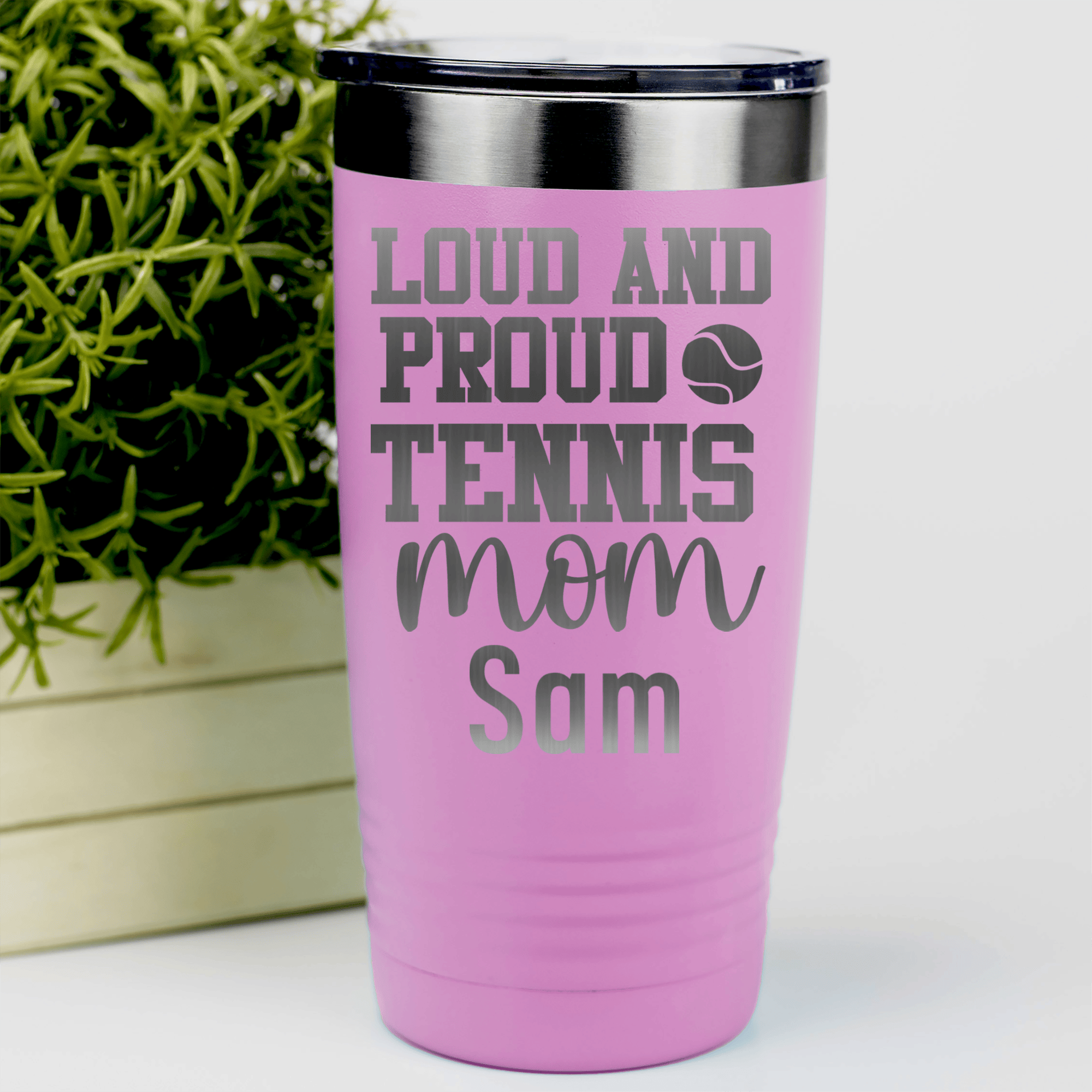 Pink Tennis For Her Tumbler With Loud And Proud Tennis Mom Design