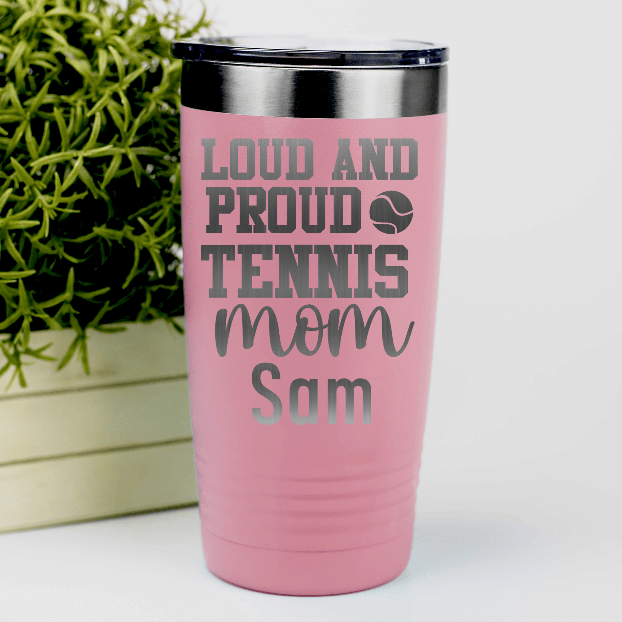 Salmon Tennis For Her Tumbler With Loud And Proud Tennis Mom Design