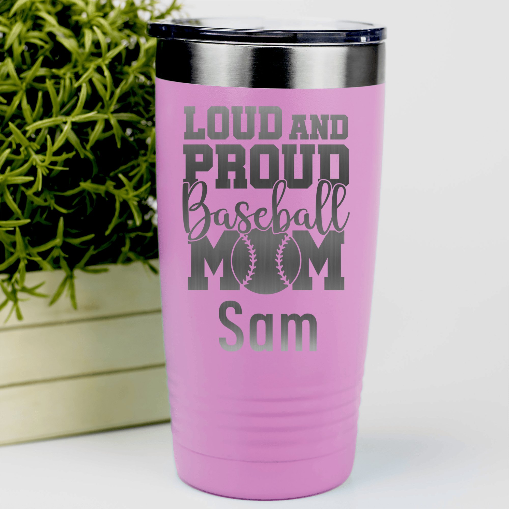 Pink Baseball Mom Tumbler With Loud Baseball Mom Alert Design