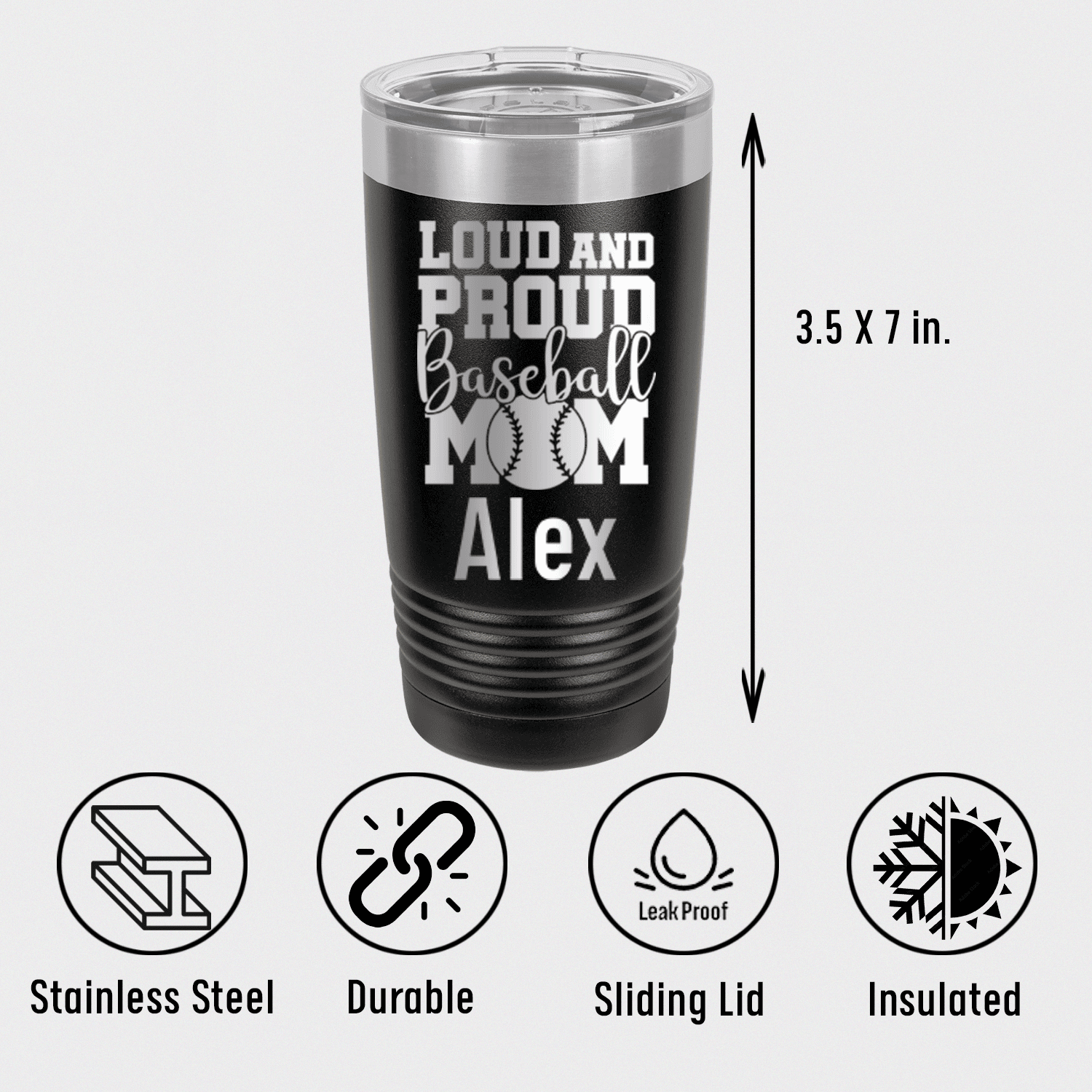 Loud Baseball Mom Alert Tumbler