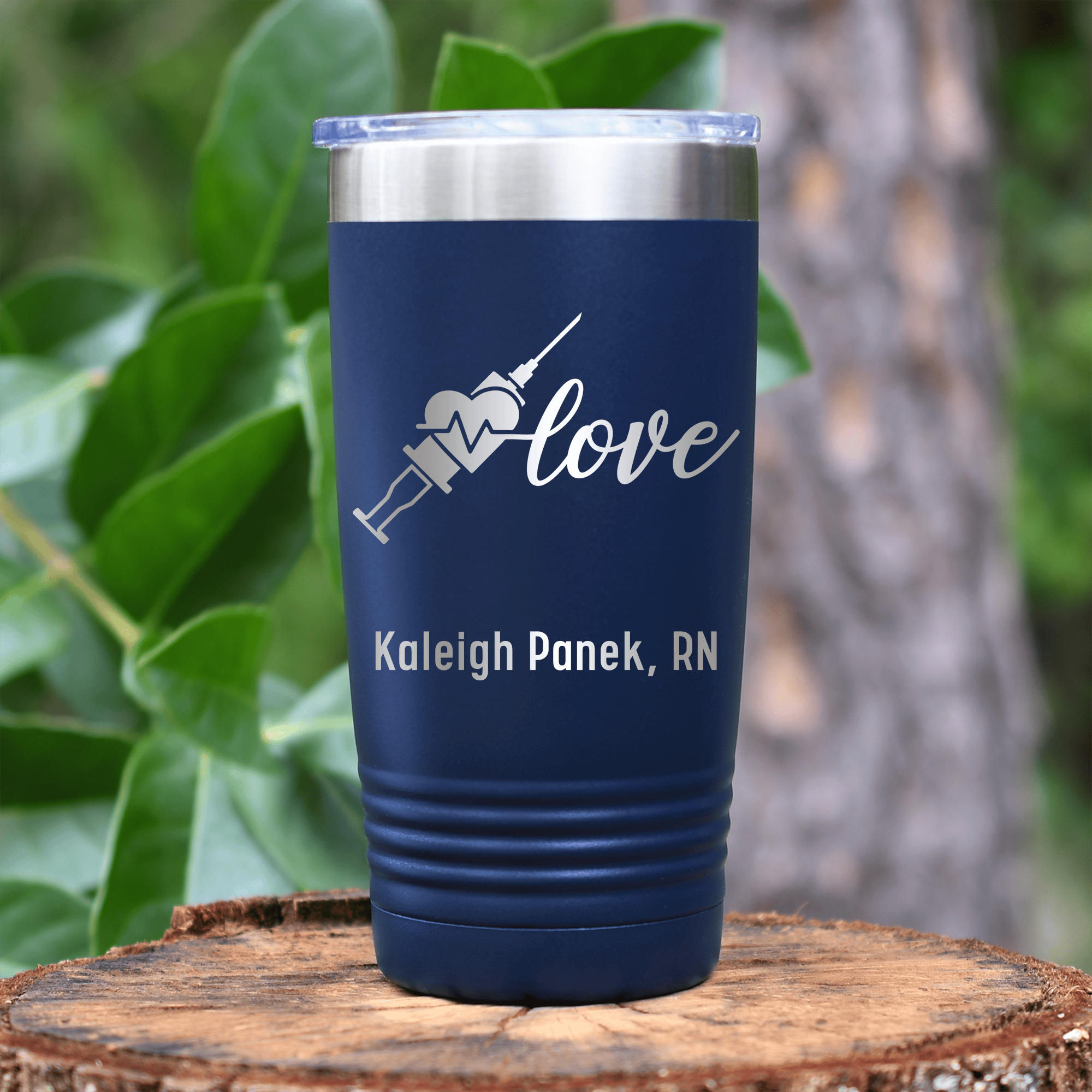 Navy Nurse Tumbler With Love Nurse Design