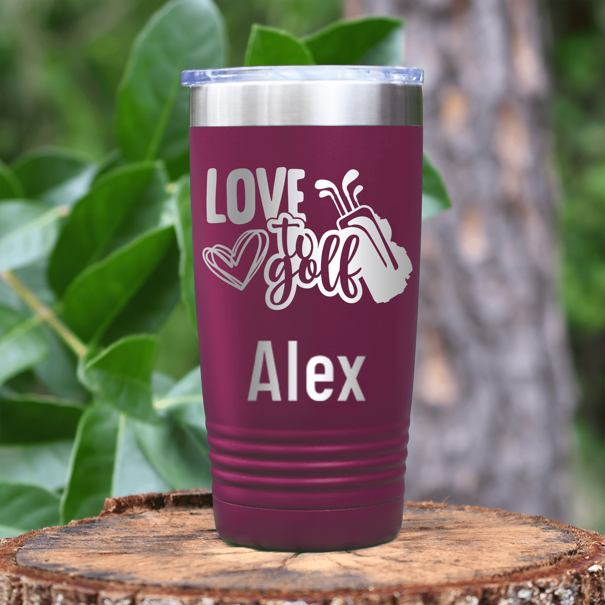 Maroon Golf Gifts For Her Tumbler With Loving To Golf Design