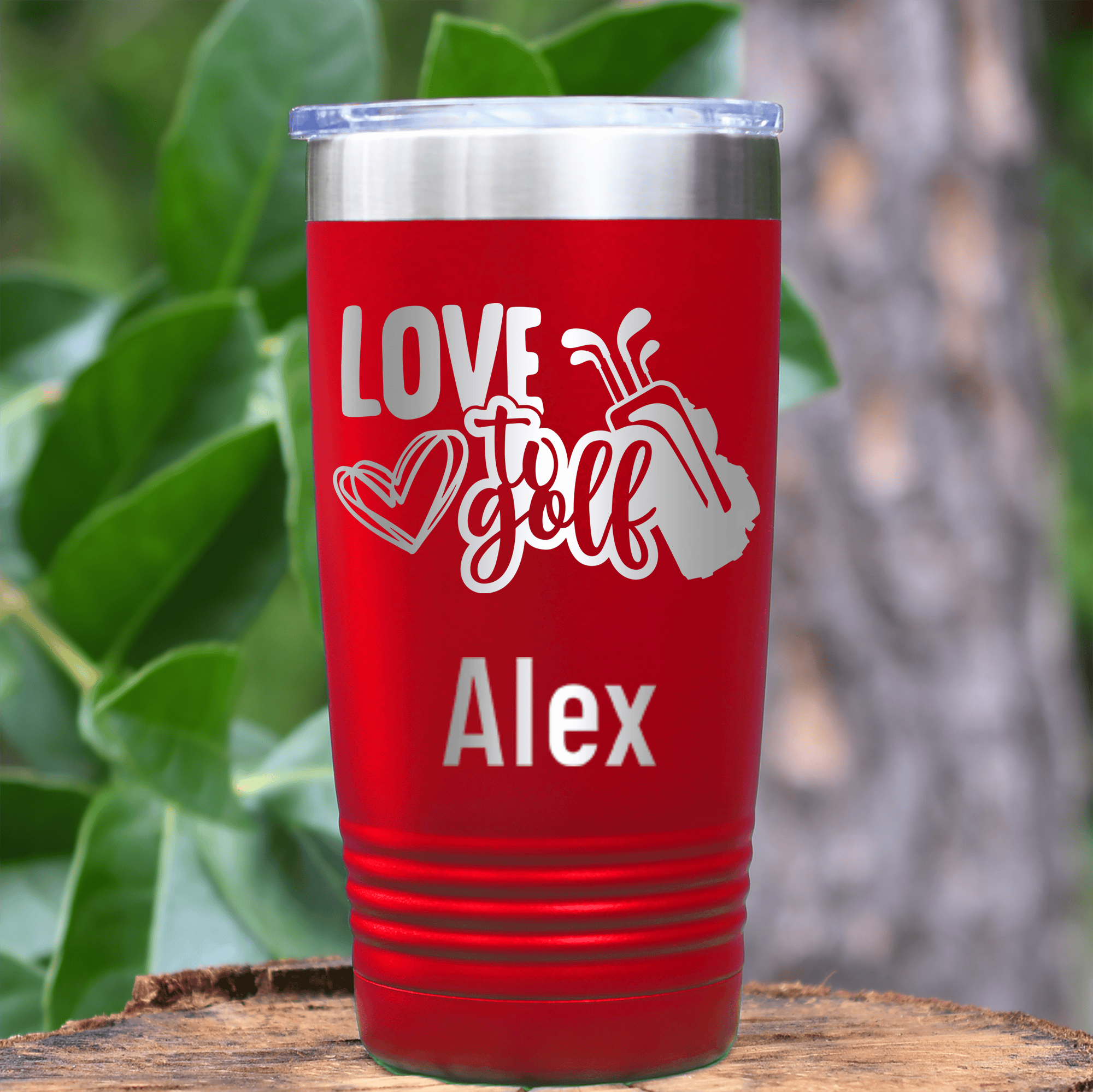 Red Golf Gifts For Her Tumbler With Loving To Golf Design