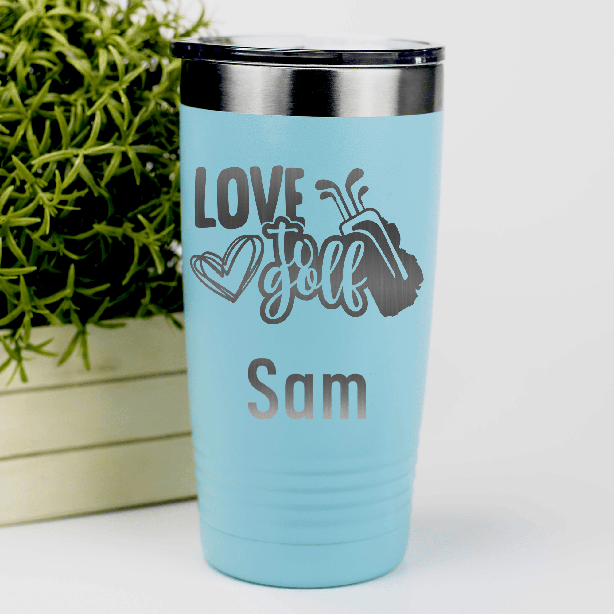 Teal Golf Gifts For Her Tumbler With Loving To Golf Design