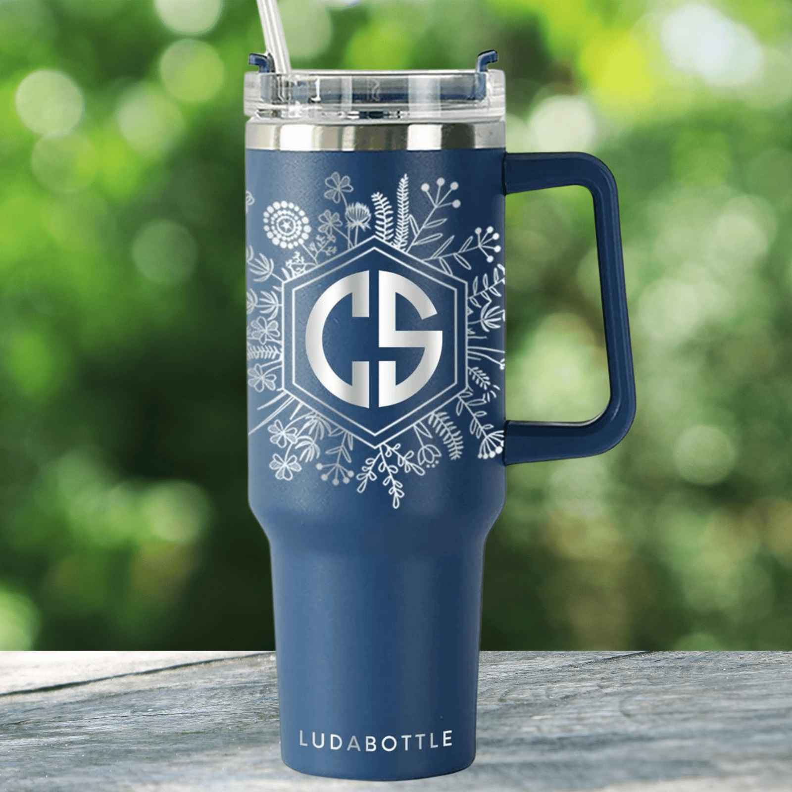 Floral Whispers Monogram Tumbler