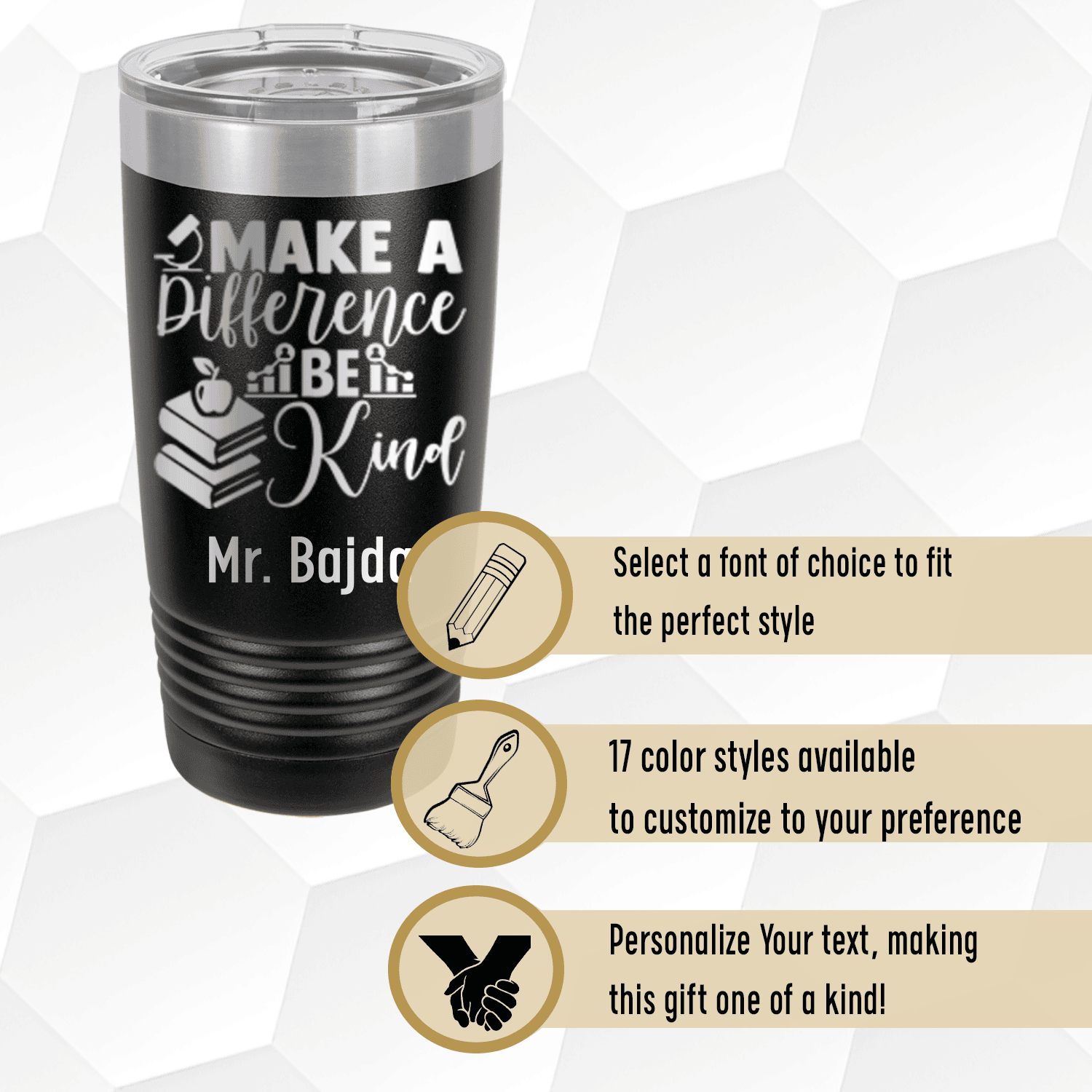 Make A Difference Be Kind Tumbler