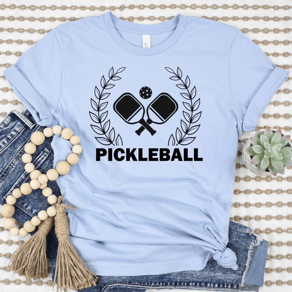 Womens Light Blue T Shirt with Master-Of-Pickleball design