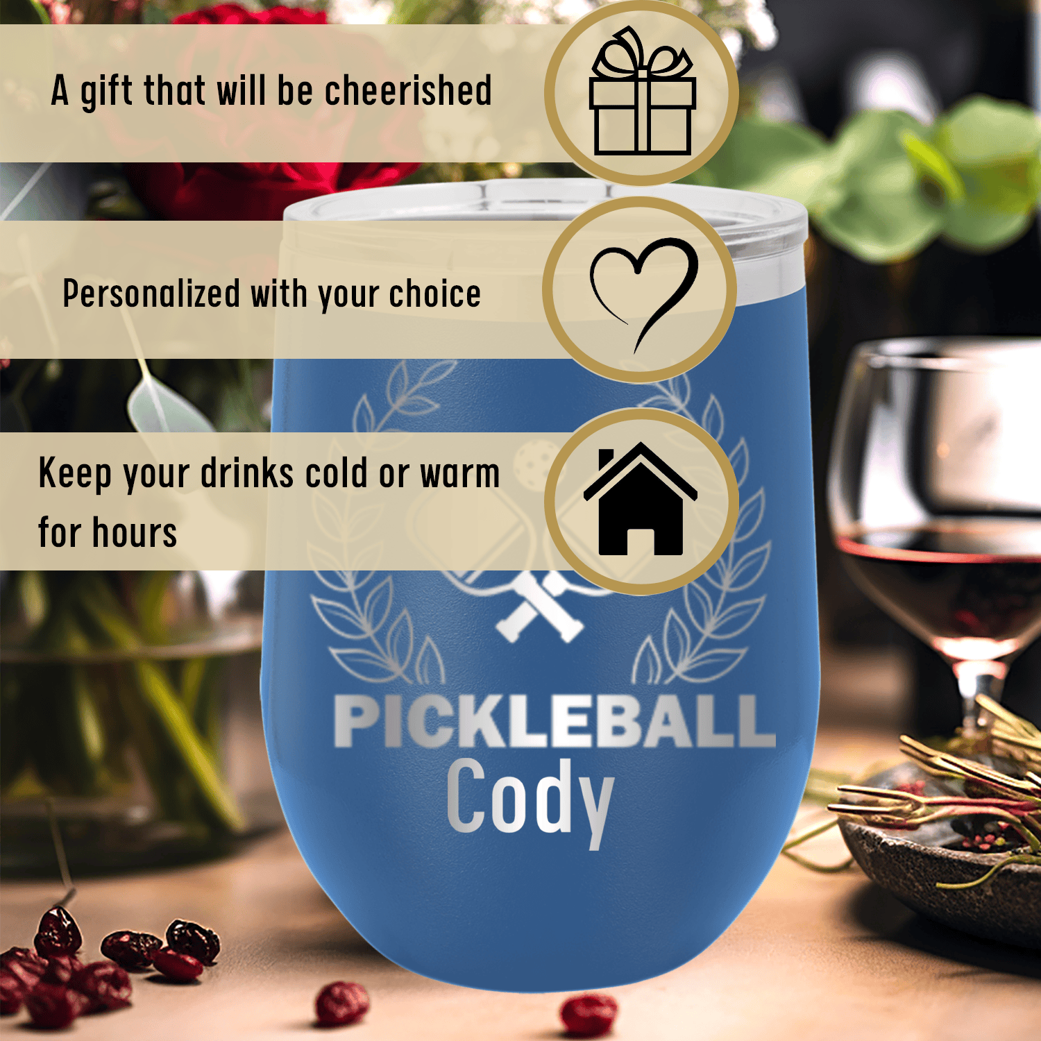 Master Of Pickleball Wine Tumbler