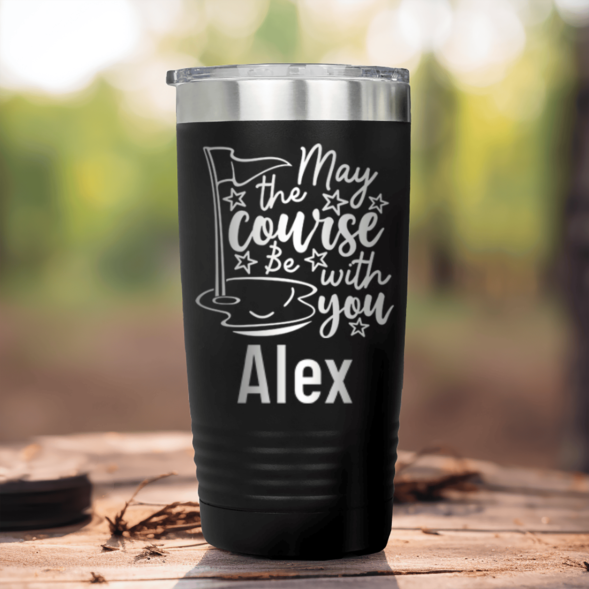 Black Golf Gifts For Her Tumbler With May The Course Be With You Design