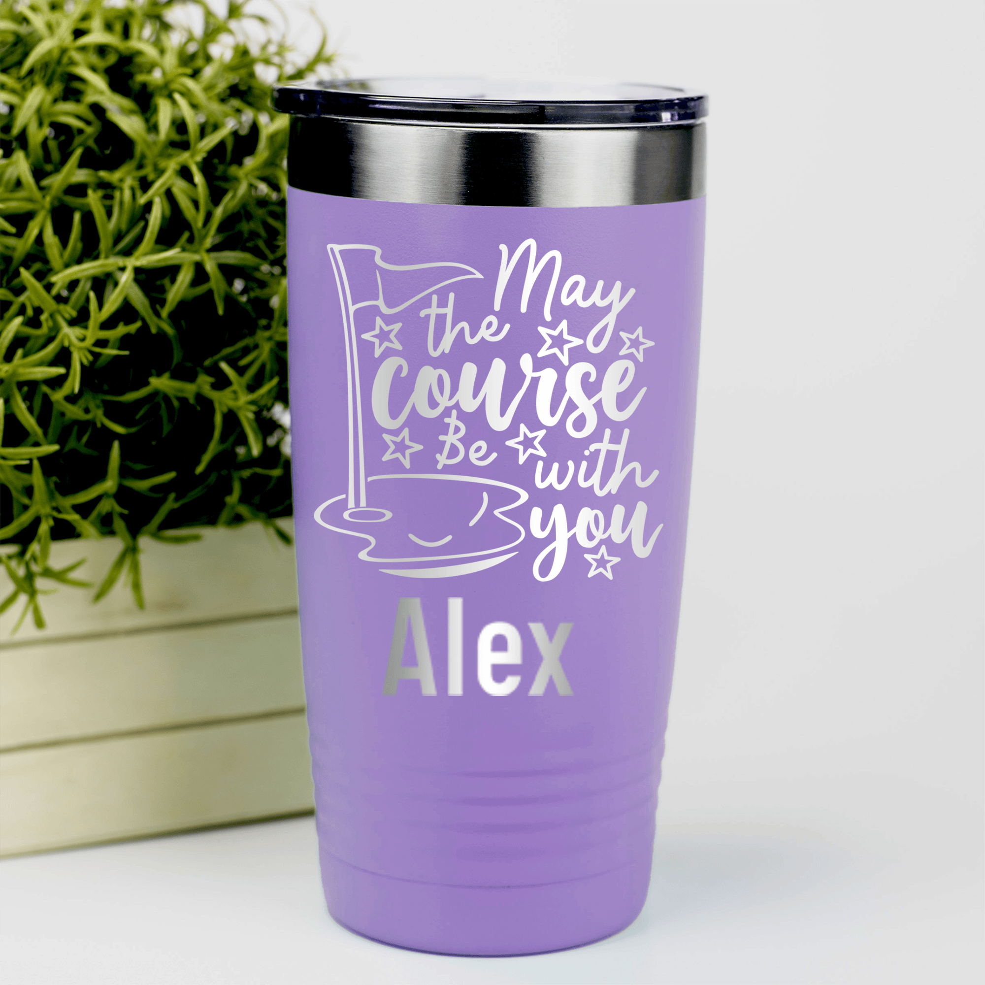 Light Purple Golf Gifts For Her Tumbler With May The Course Be With You Design