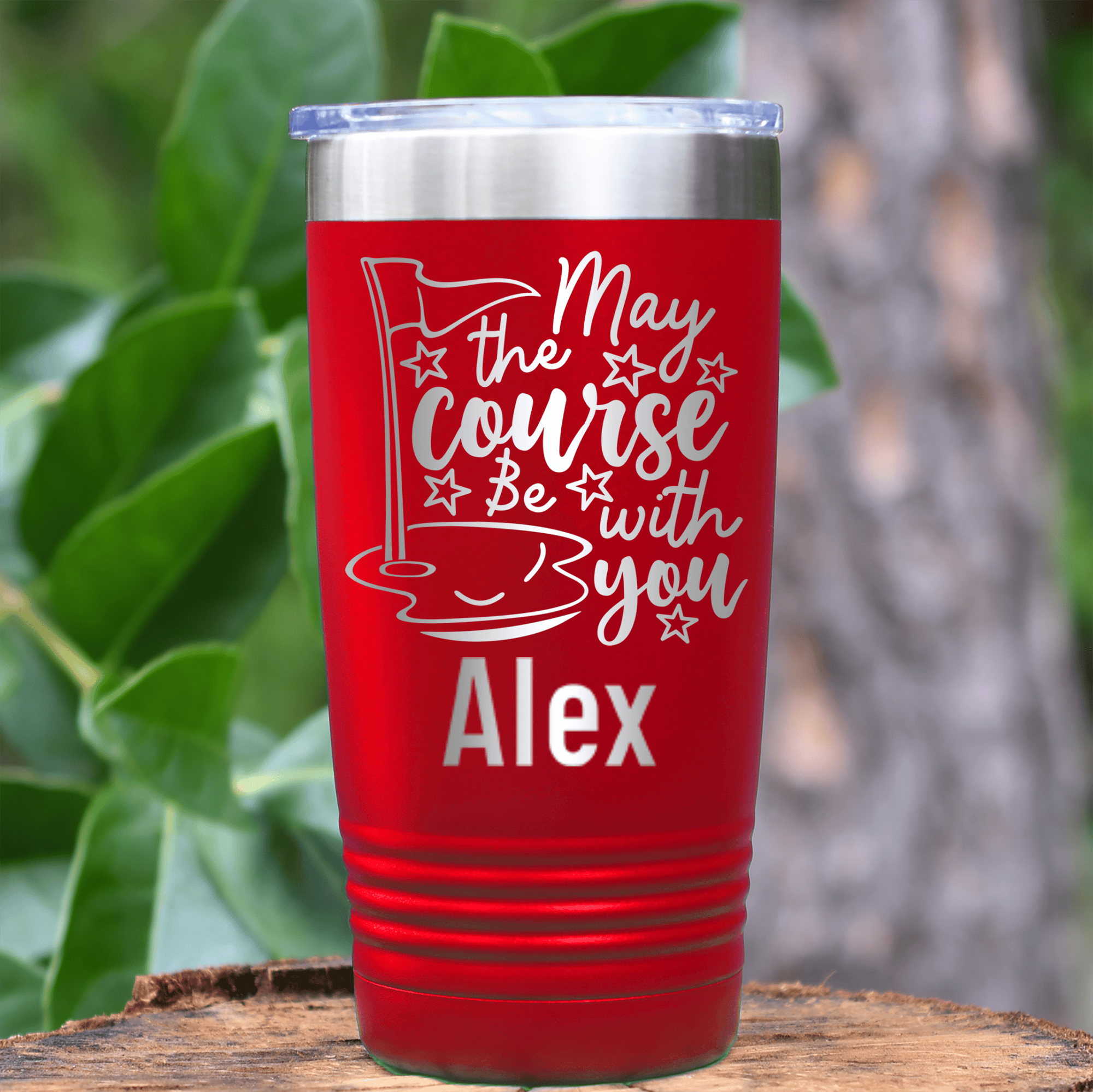 Red Golf Gifts For Her Tumbler With May The Course Be With You Design