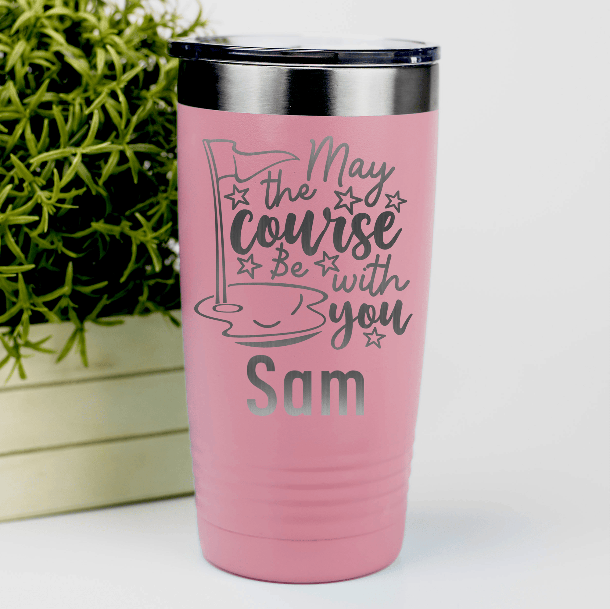 Salmon Golf Gifts For Her Tumbler With May The Course Be With You Design