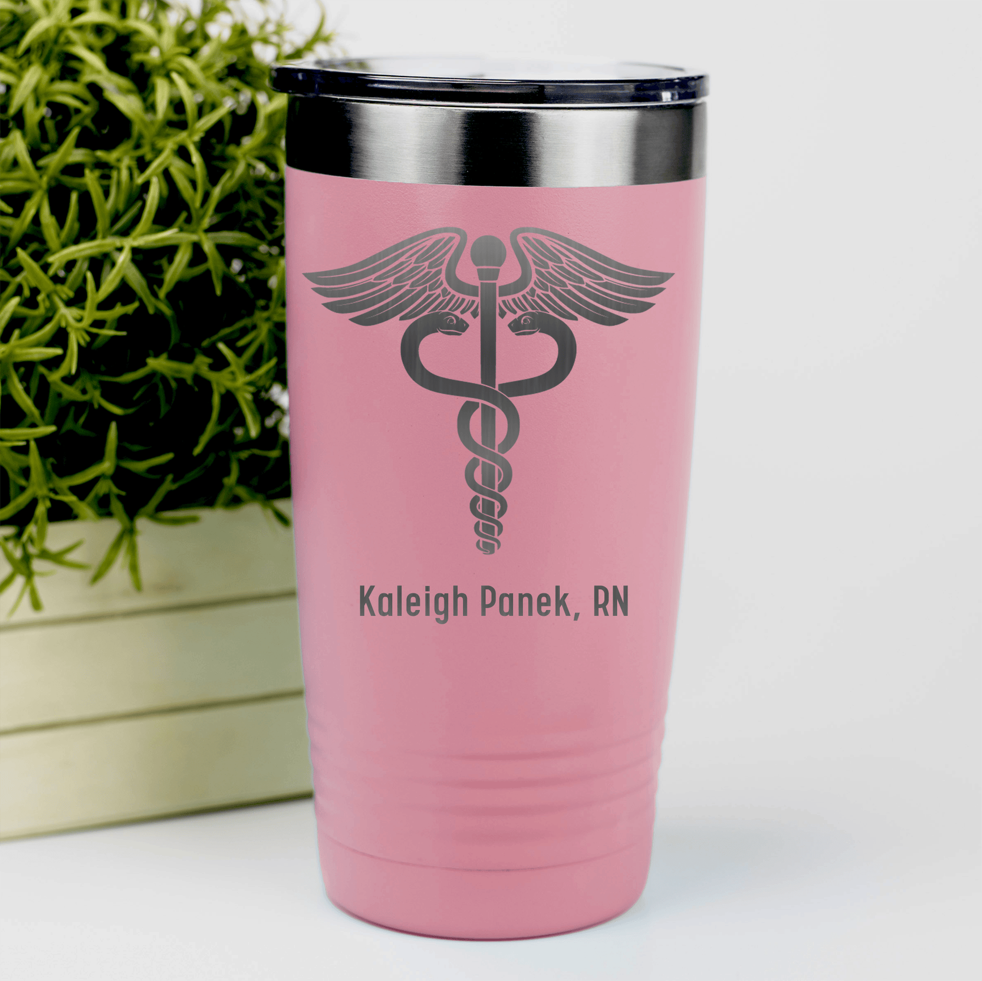 Salmon Nurse Tumbler With Medical Symbol Design