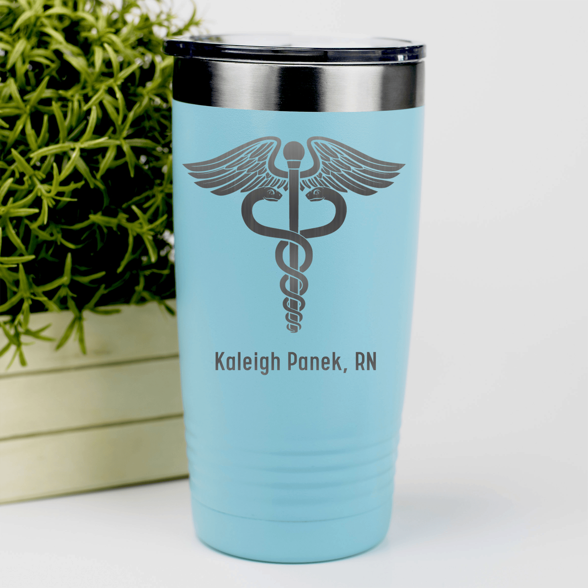 Teal Nurse Tumbler With Medical Symbol Design