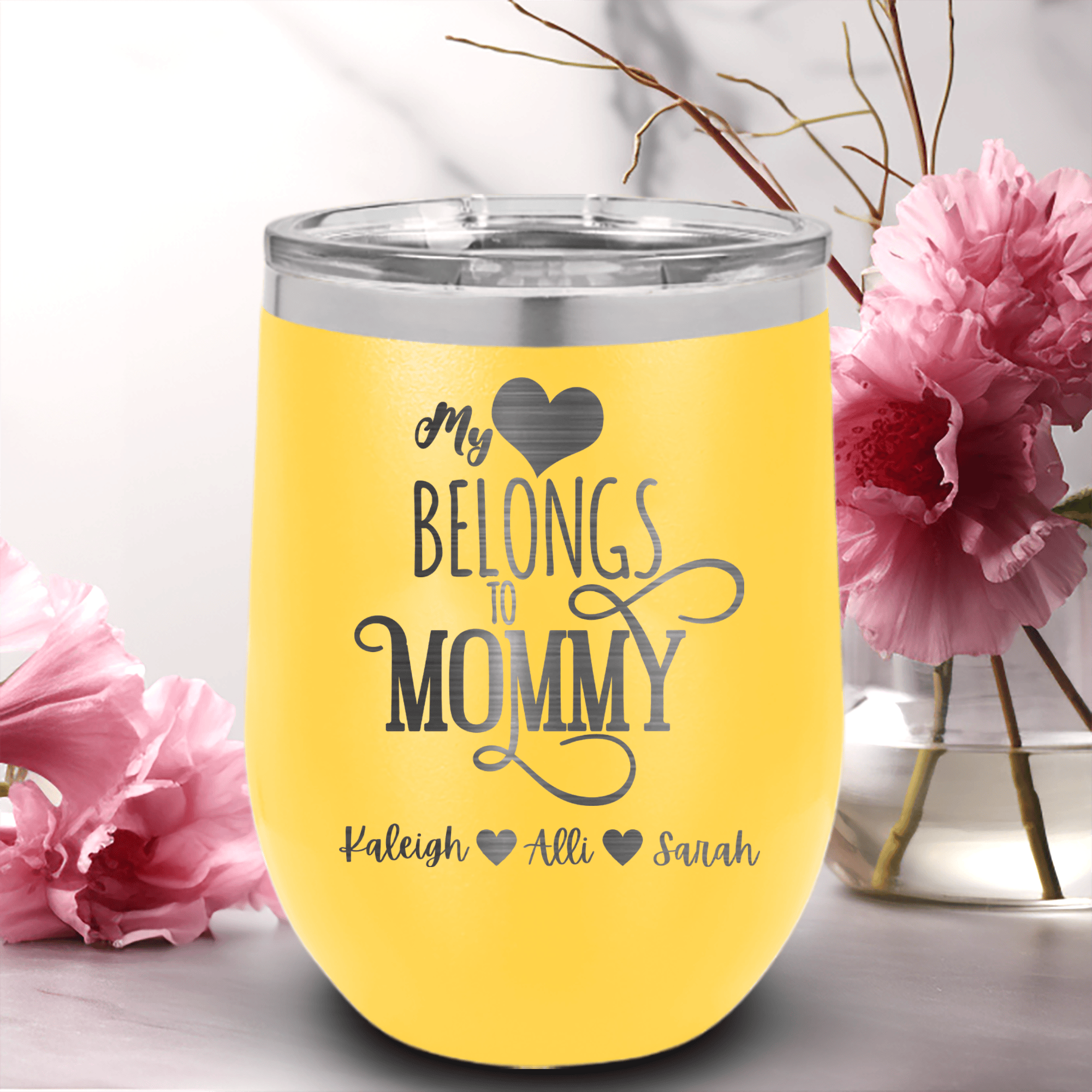 Mommy Has My Heart Wine Tumbler