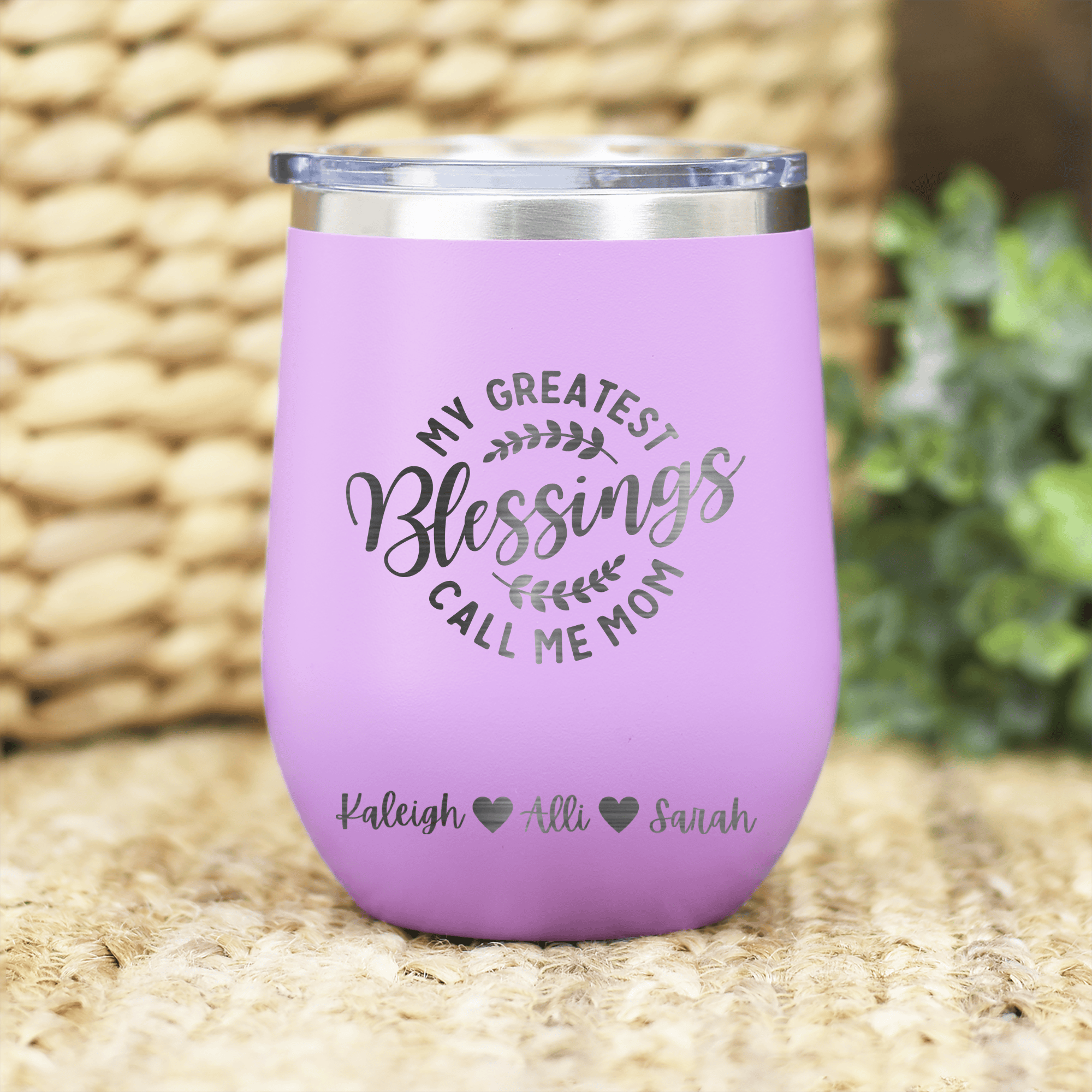 Moms Greatest Blessings Wine Tumbler