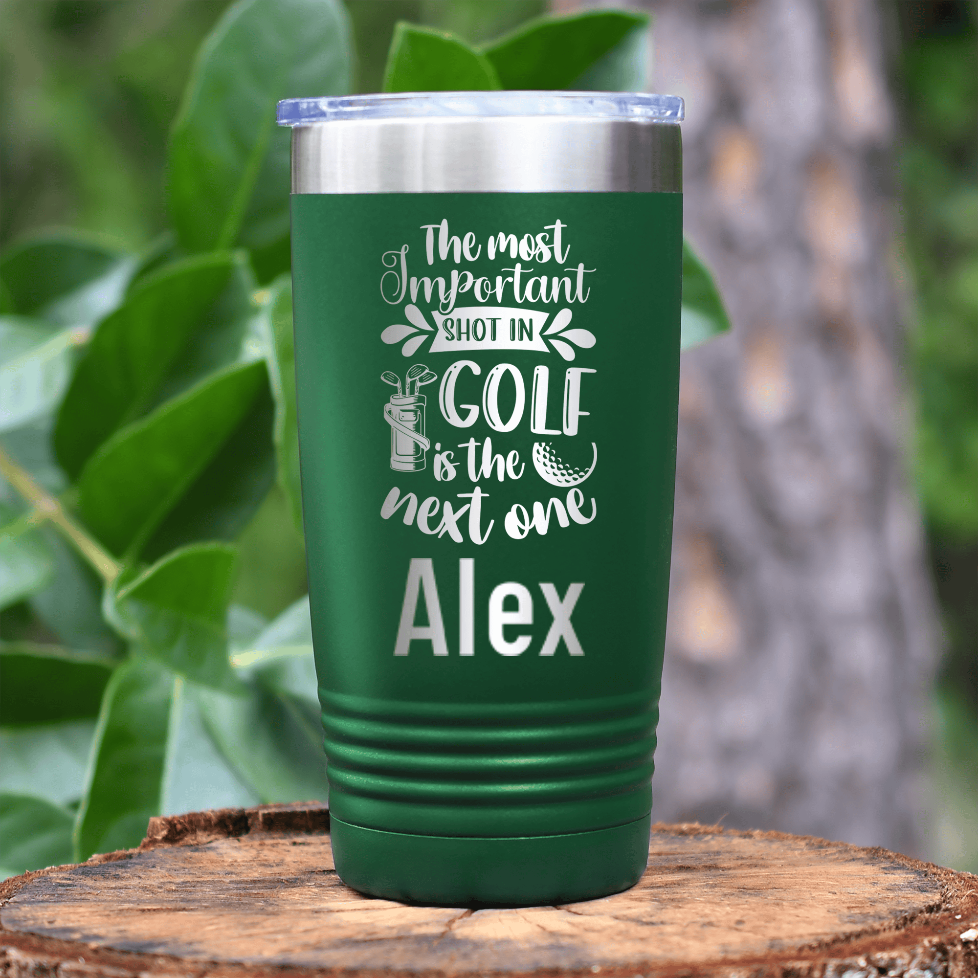 Green Golf Gifts For Her Tumbler With Most Important Shot Design