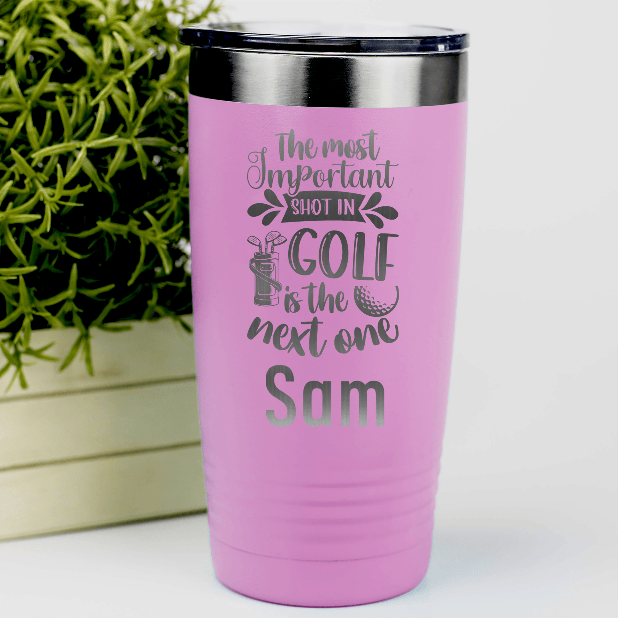 Pink Golf Gifts For Her Tumbler With Most Important Shot Design